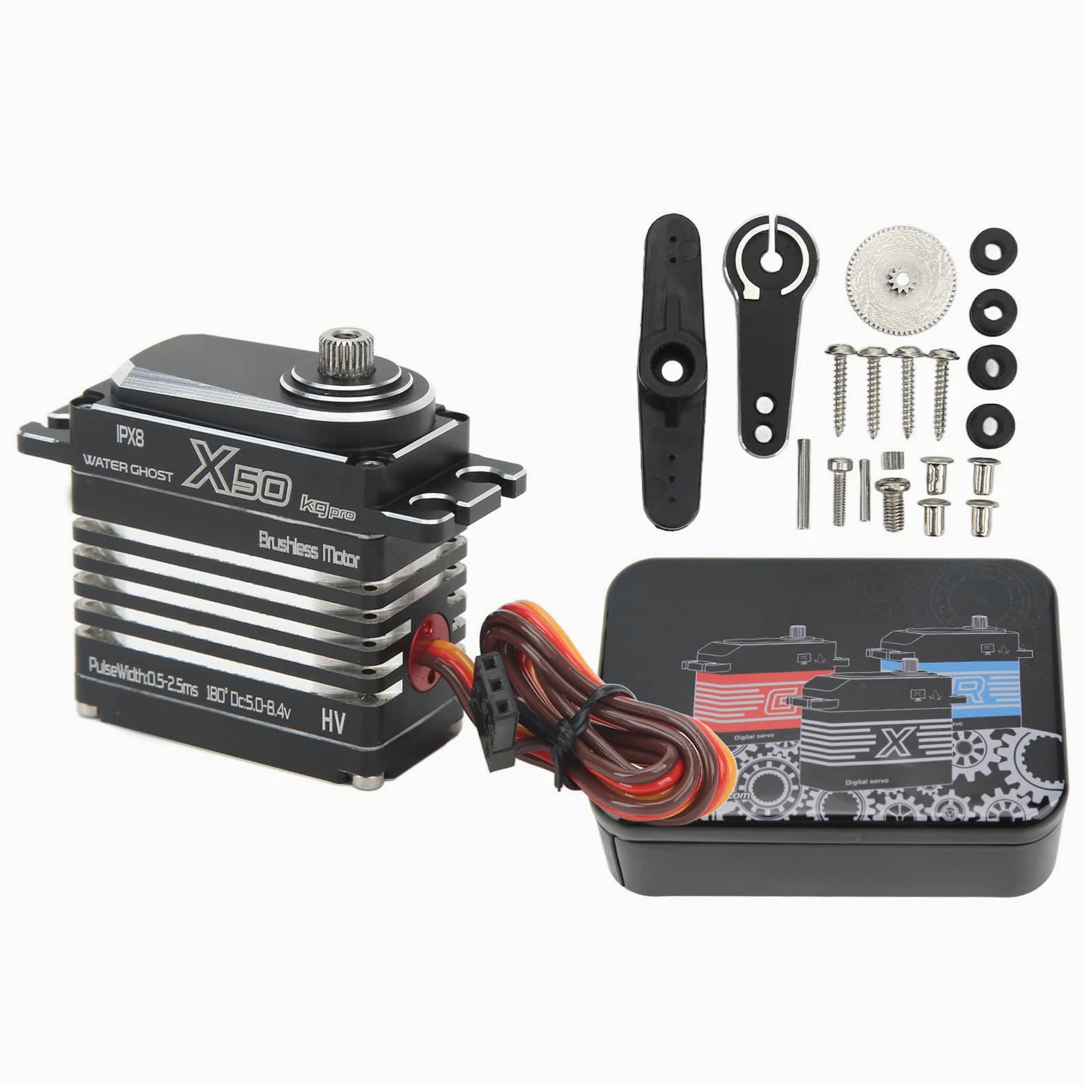 Servo digitale RC , servocomando per auto RC multiuso con ingranaggi precisi ad alta velocità IPx8 per auto RC 1/8 1/10