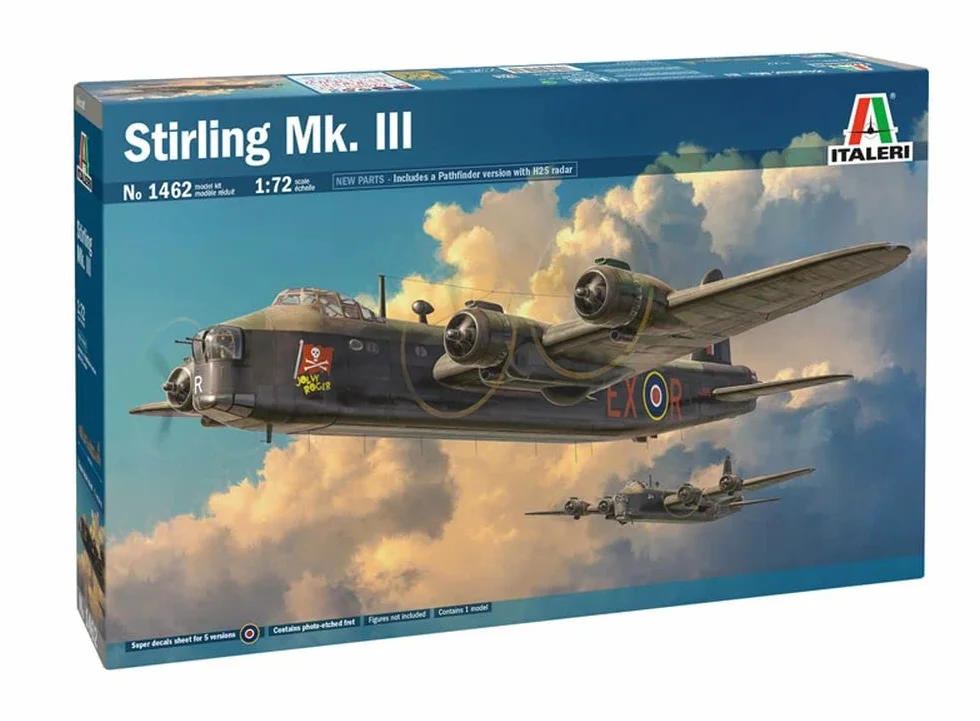 Italeri 1462 Stirling MK. III, Scala 1:72, Plastic Model Kit, Modello in Plastica da Montare, Modellismo