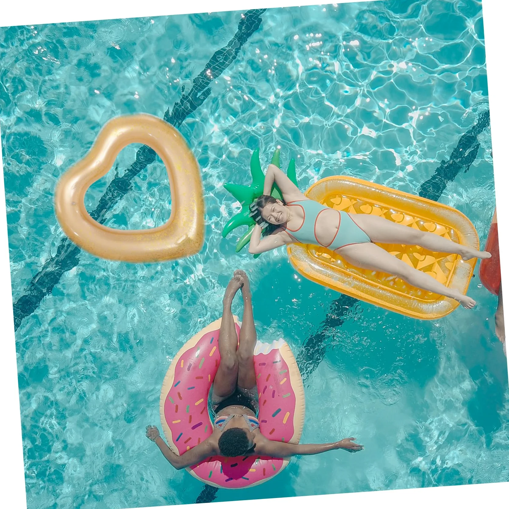 TOYANDONA Salvagente a Forma Di Cuore Galleggia Zattera Piscina Per Piscina Anelli Da Piscina Gonfiabili Piscina Gonfiabile Per Giocattolo Da Piscina Estivo Pvc Bianca