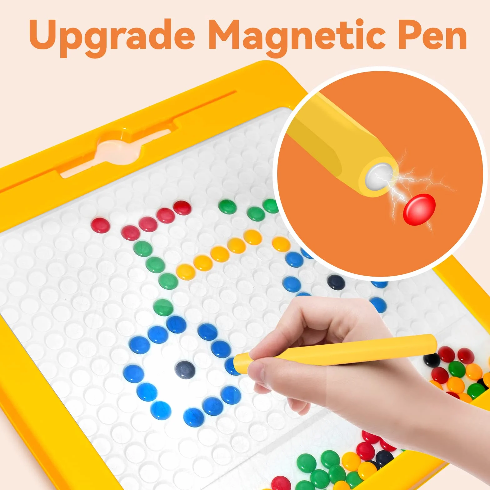 Tavola magnetica da disegno per bambini dai 4 agli 8 anni, lavagna magnetica per bambini da 1 a 3, con 2 penne, 10 flash card e fagioli, giocattoli Montessori per ragazzi e ragazze