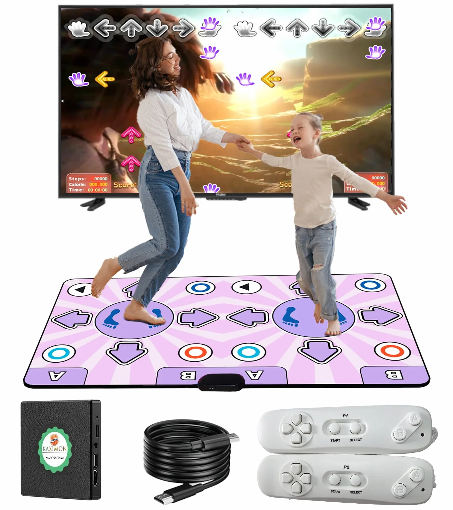 Doppio tappetino da ballo TV antiscivolo con controller wireless HDMI per adulti e bambini regalo 3-12 anni
