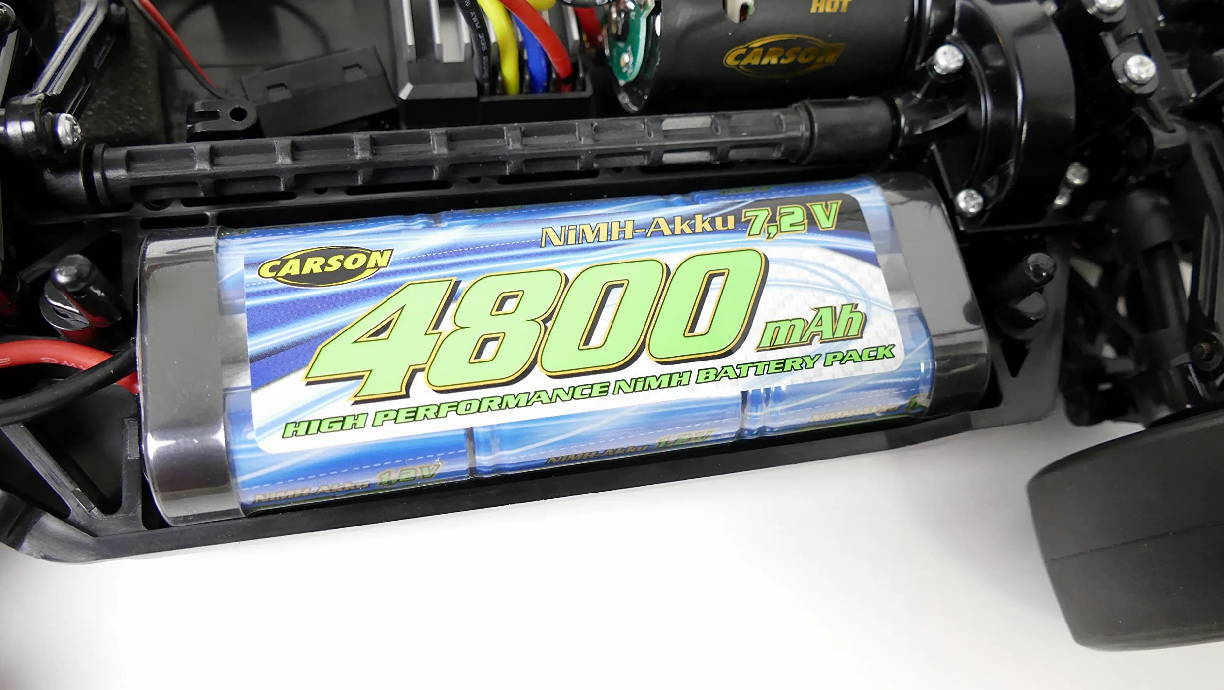Carson 500608228 7,2V / 4800mAh NiMH Batteria da corsa TAM - Ricaricabile, con spina Tamiya, batteria per auto RC, batteria per veicoli telecomandati, alta qualità, modellismo