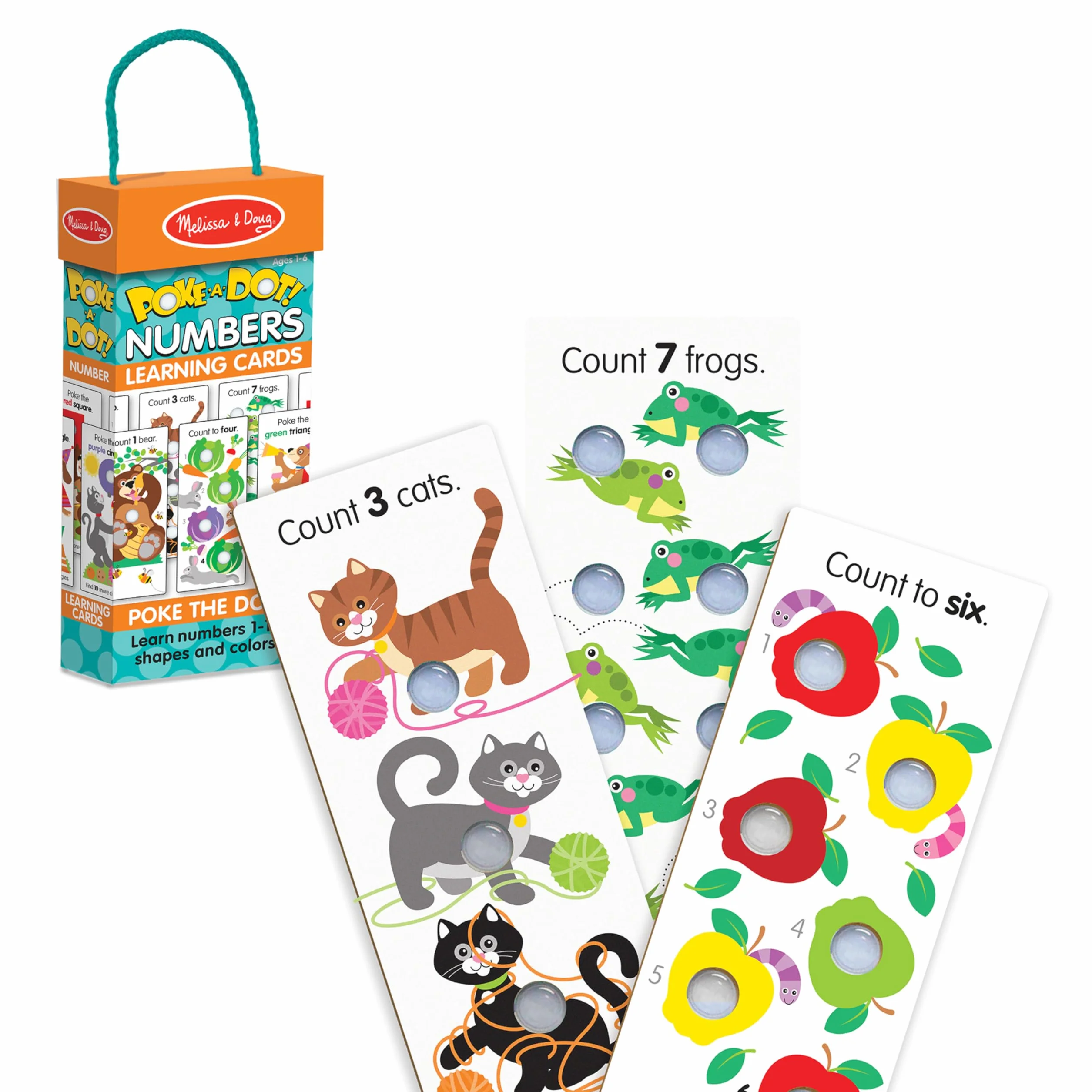 Melissa & Doug Poke-a-Dot! Numeri, forme e colori, carte di apprendimento jumbo, 13 schede flash interattive su entrambi i lati, attività educative per bambini e bambini in età prescolare, età 1+