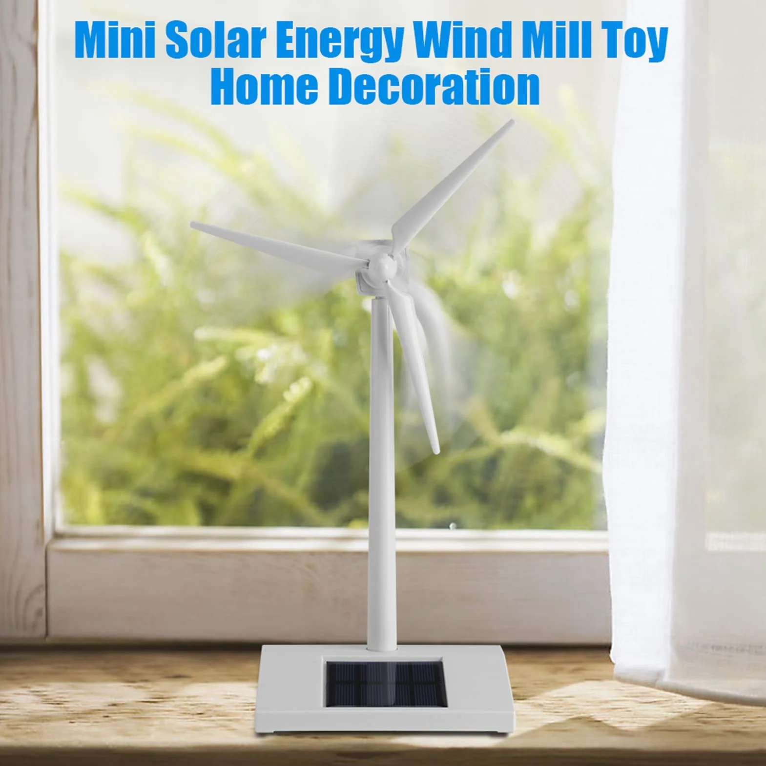 BuyWeek Turbina Eolica Solare Giocattolo, Mini da Tavolo in ABS per Decor Casa