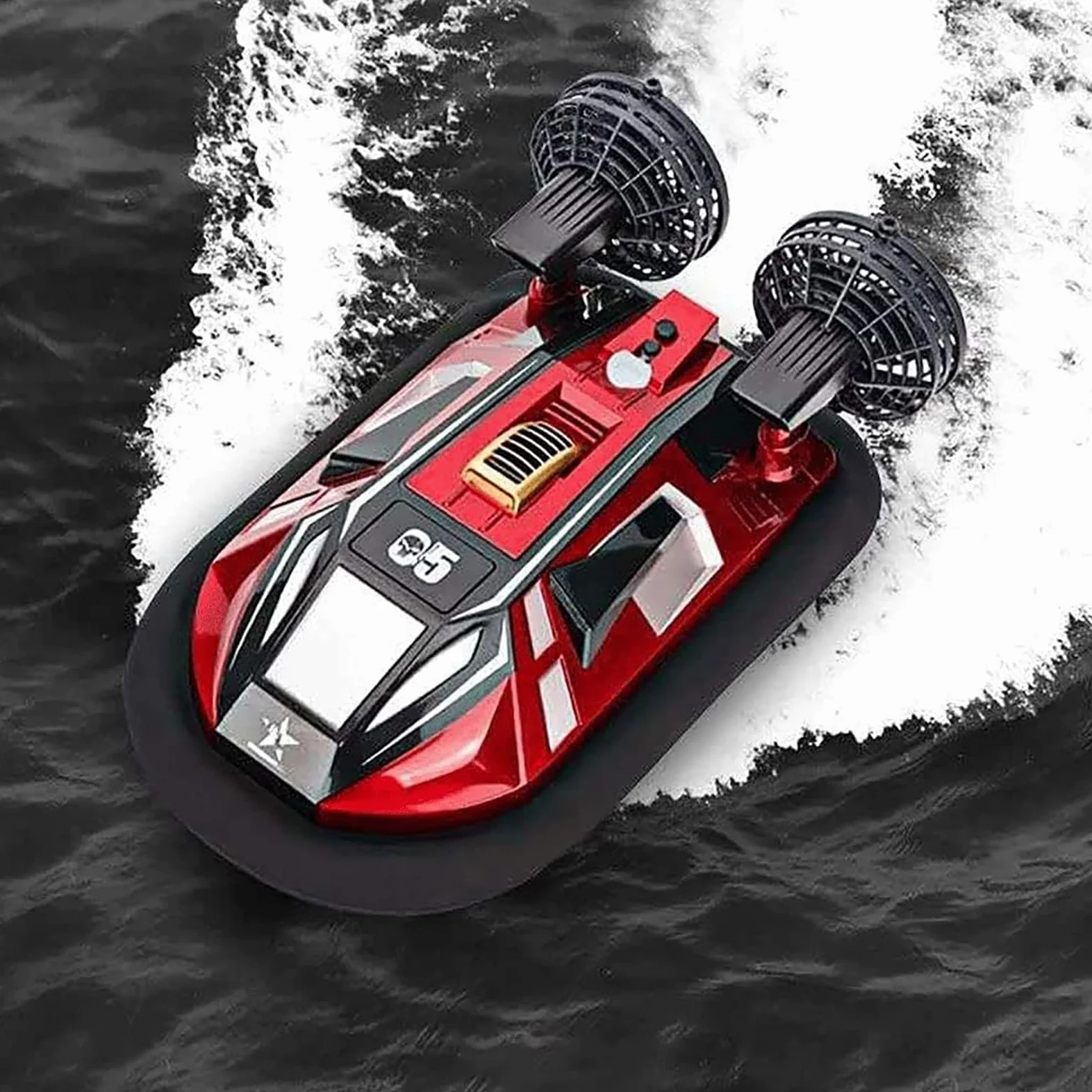 Generico 2.4G Veicolo RC, RC Nave Barca telecomandata Hovercraft Anfibio Tutti i Terreni Acqua Spiaggia Piscina Barca radiocomandata Impermeabile Giocattoli elettrici