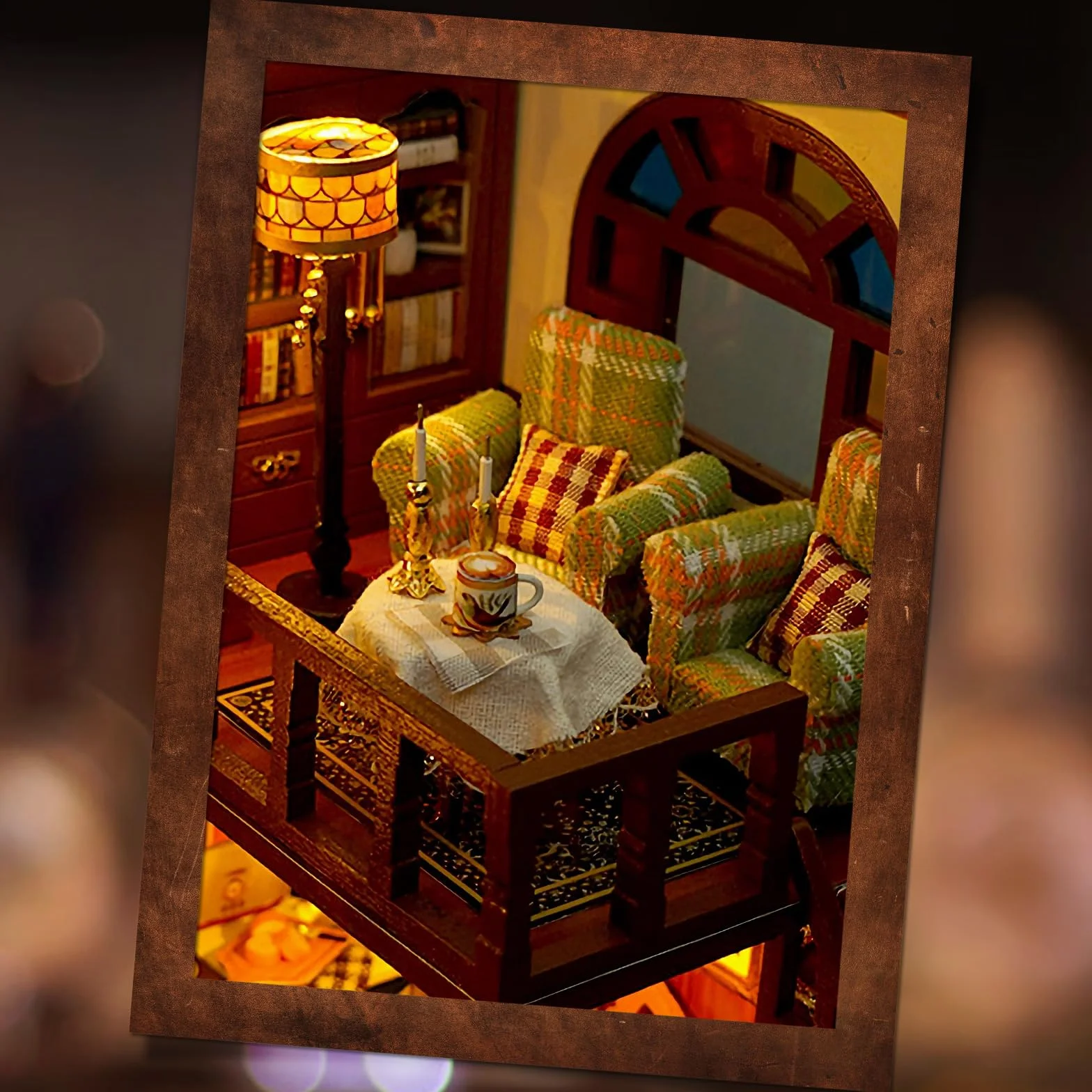 Cuteefun Miniatura Casa Delle Bambole Kit, Dollhouse in Legno con LED, Kit Casa Minuscola per Adulti da Costruire, Regali Unici per Compleanni, Natale(Fascino Orientale)