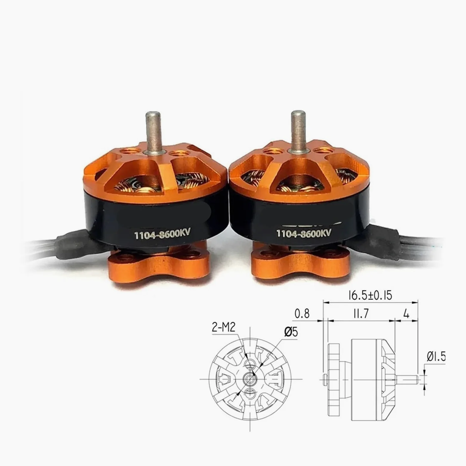 Motore Brushless 1104 7500KV 8600KV per Drone FPV 90-110mm 1-2S | Motore 1104 leggero 5,6g, albero 1,5mm, potente e silenzioso per racing FPV(1Pcs 1104 7500KV)