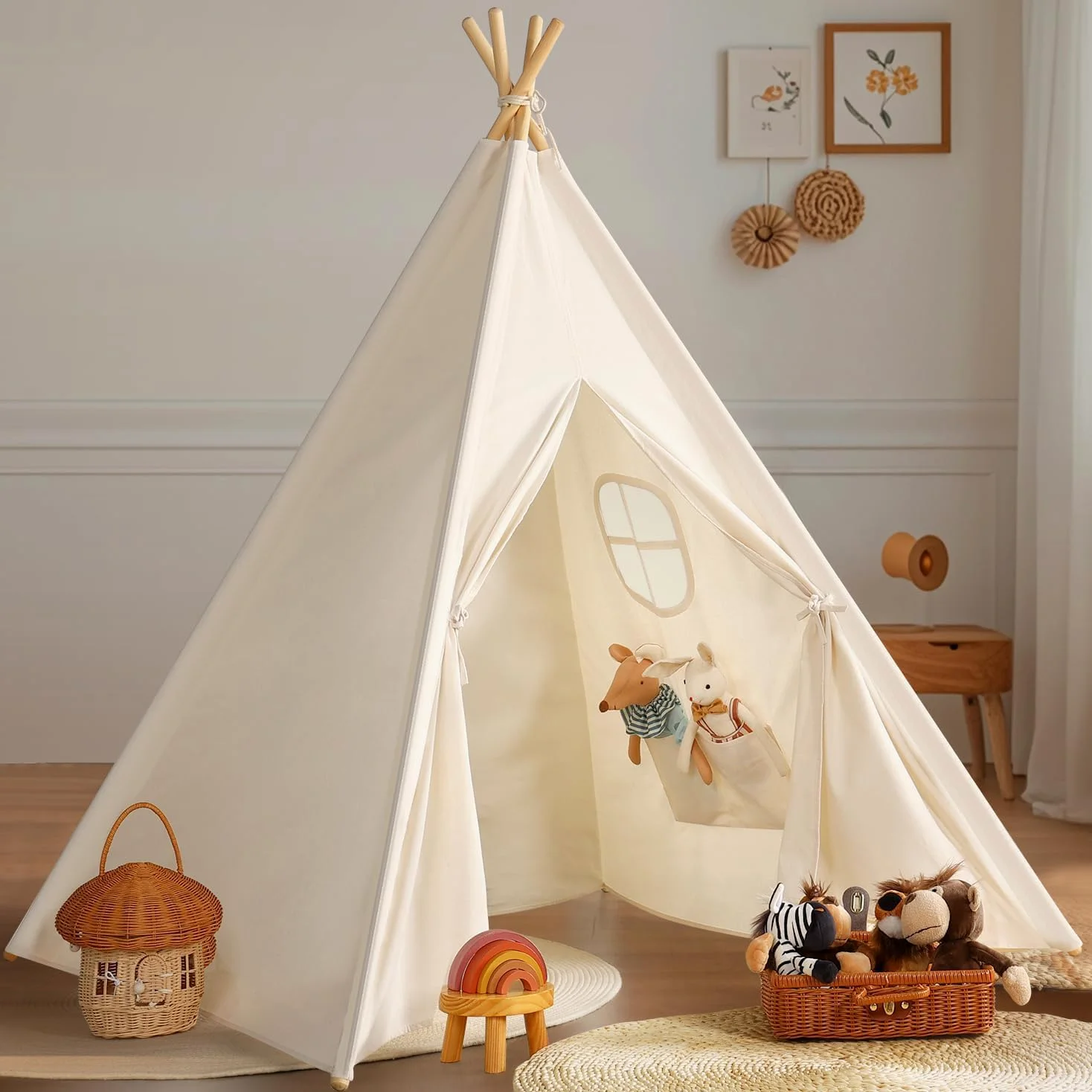 Tenda per bambini Wilwolfer con borsa per il trasporto, tenda in tela per bambini,