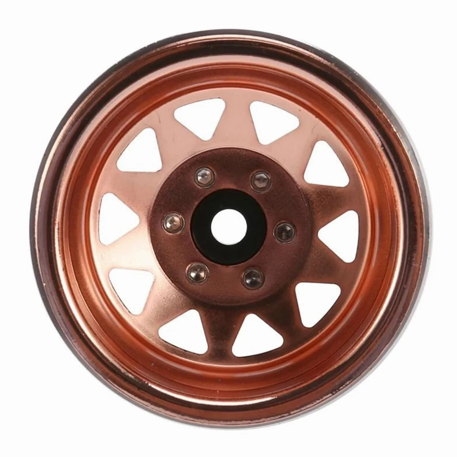 RC Car Pneumatico Ruota Compatibile con Axial per SCX10 90046 per Traxxas TRX4 per 4 Pezzi Deep Dish Wagon 1.9 Metallo Beadlock Mozzo Ruota Cerchio per 1/10 RC Crawler(Brown)