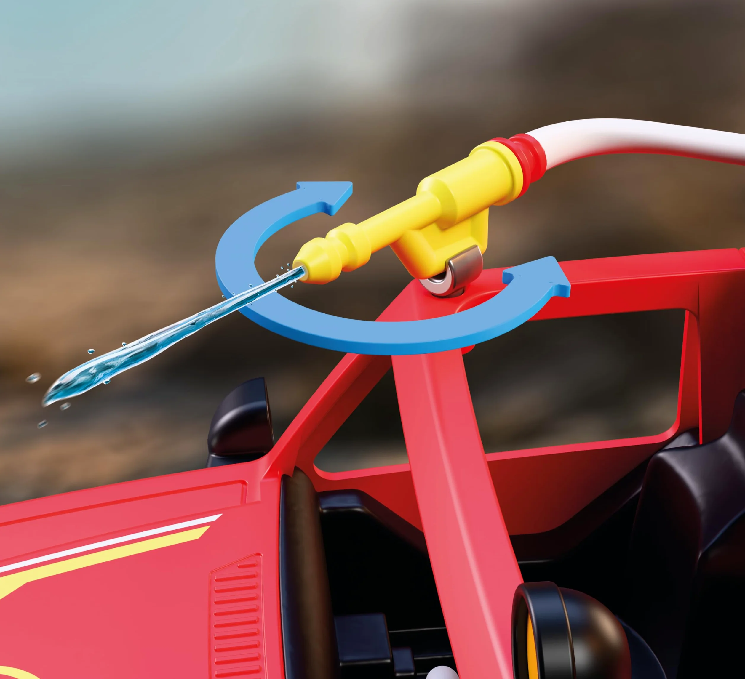 PLAYMOBIL | City Action | Pick-up dei pompieri | Veicolo fuoristrada con vera funzione di spruzzo d’acqua, verricello e accessori | Per bambini da 4 anni | 72194