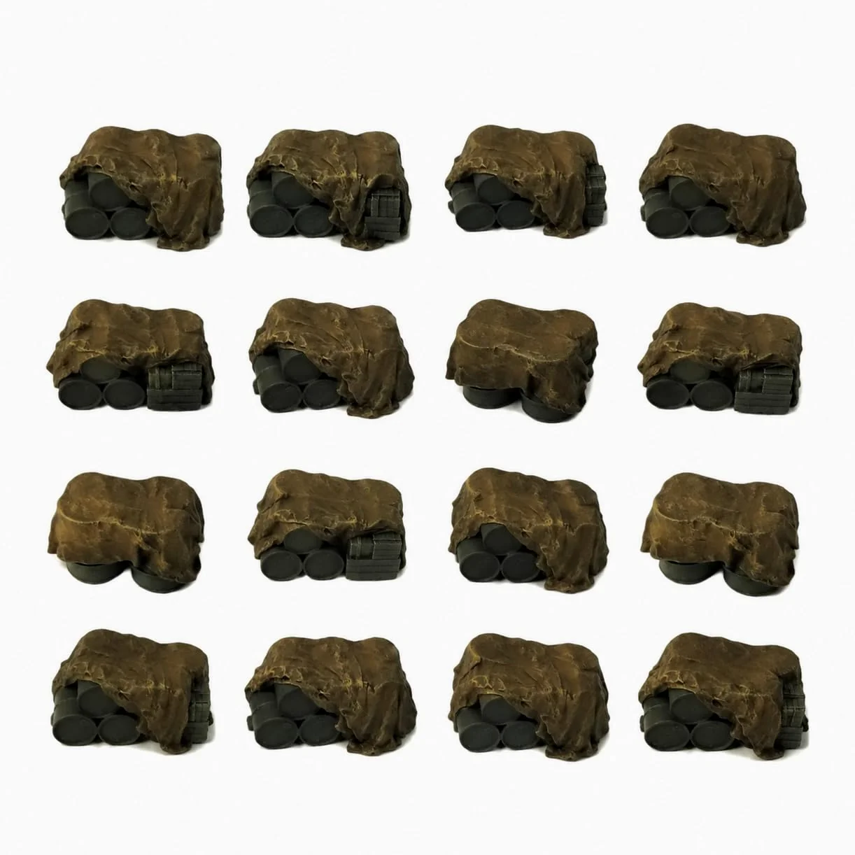 Accessori diorama 1:72 per modellismo militare, modelli statici pre-dipinti, Pacchetto di 16 pezzi, smontati, levigati e pre-colorati