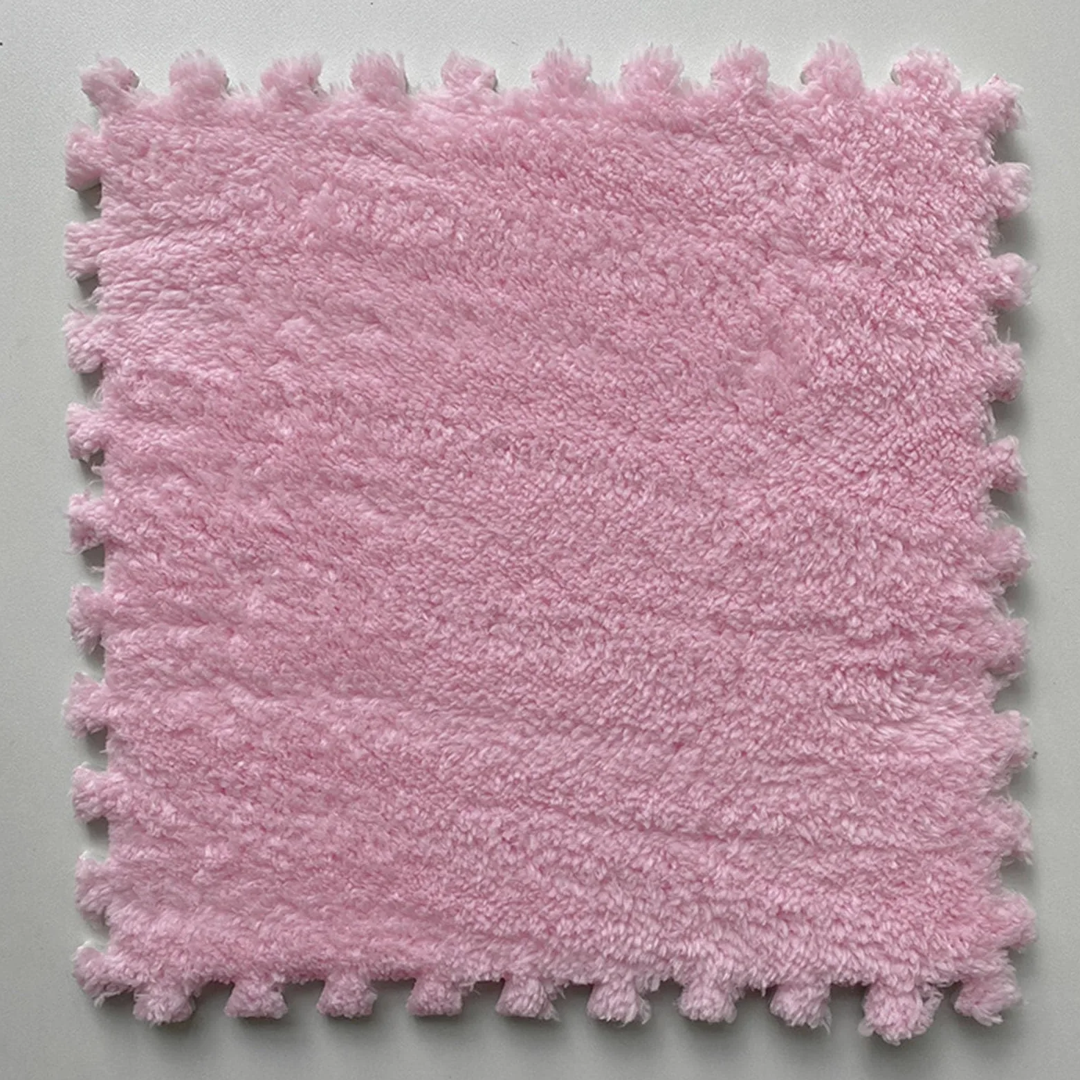 Piastrelle per tappeti ad Incastro Splice, Tappetino in Schiuma di Peluche, 64 tappetini Puzzle di Peluche, Blocchi di Tappetino Puzzle di Peluche Soffici tappeti in schi,Pink