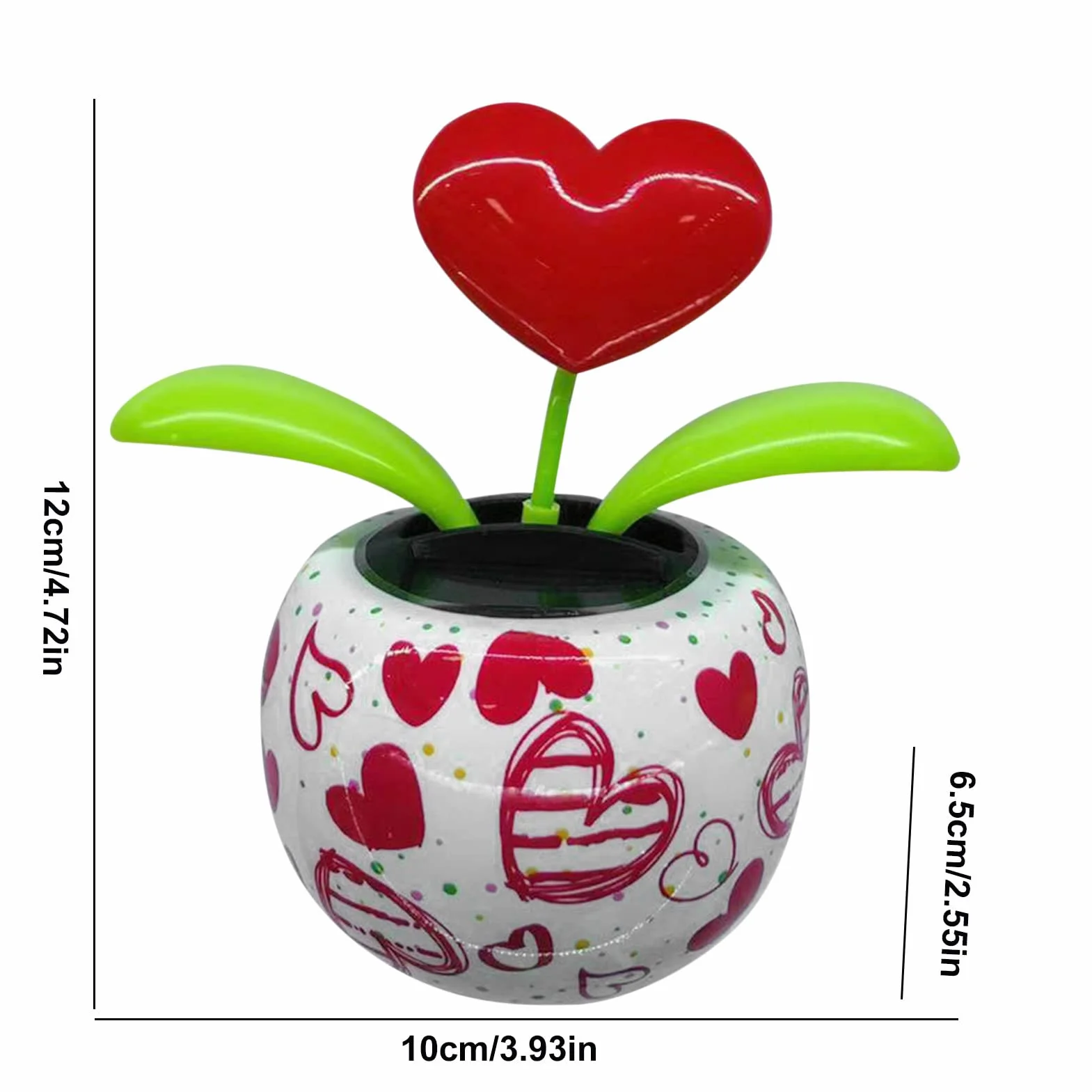 Fiori Danzanti ad Energia Solare Simpatico Cuore Oscillante Ballerino di Fiori Fiori Flip Flap, Bobblehead Auto Ecologico Fiori Danzanti Solari per Auto e Decorazione Domestica Regalo