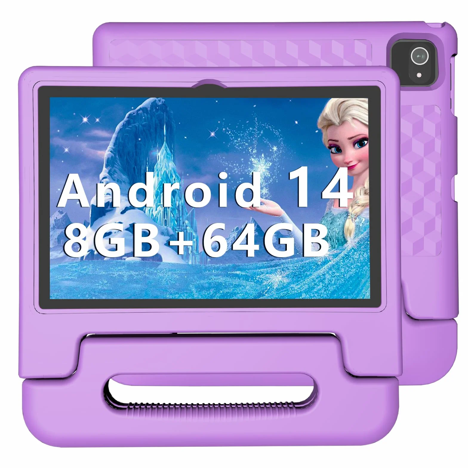Tablet per Bambini 10 Pollici Android 14, Octa-Core 8GB RAM 64GB ROM, Espandibile fino a 1TB, 6000mAh, Controllo Parentale, Tablet Educativo con Custodia, Bluetooth WiFi, Doppia Fotocamera, GPS