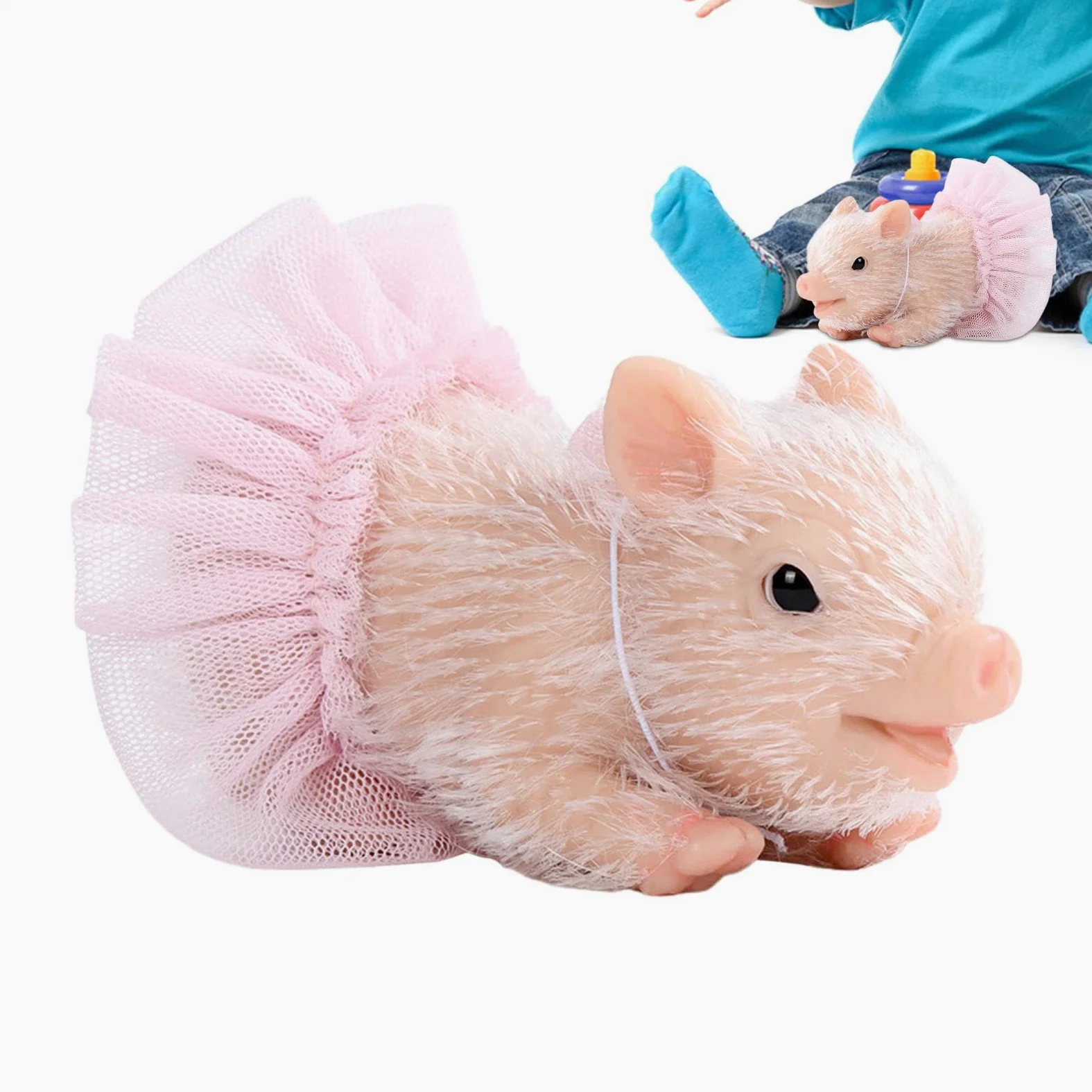 Giocattoli animali da bambino, suonare animali Pigletti realistici in | per infermieri per bambini, decorazioni per la casa divertenti, calze natalizie di compleanno per
