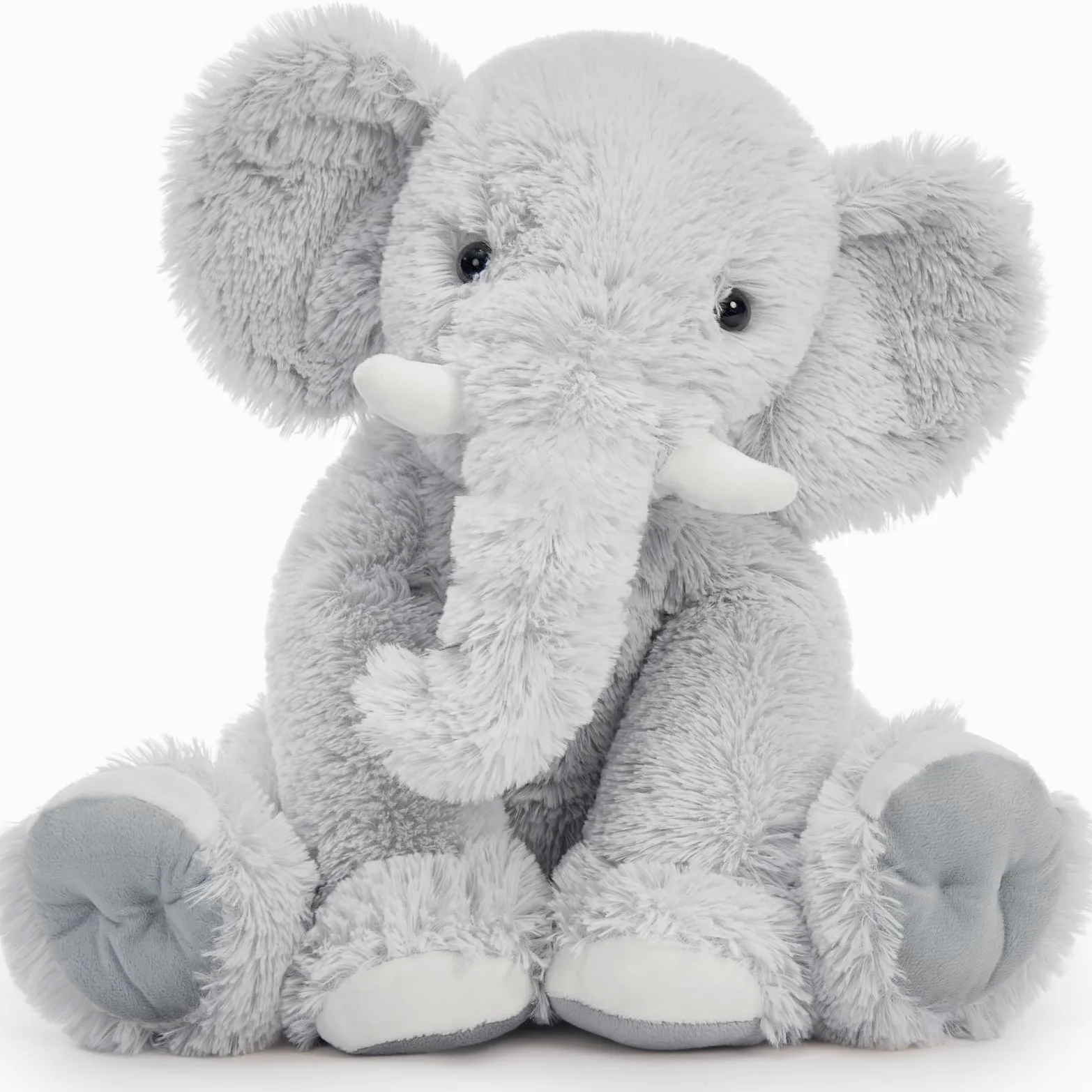 MorisMos Elefante Peluche Grigio Morbidi 50cm, Animali di Peluche Giocattolo Coccolosi Morbido per Bambini, Elefante Peluche Pupazzo Carino Regali per Ragazze Ragazzi Bambini (Grigio)