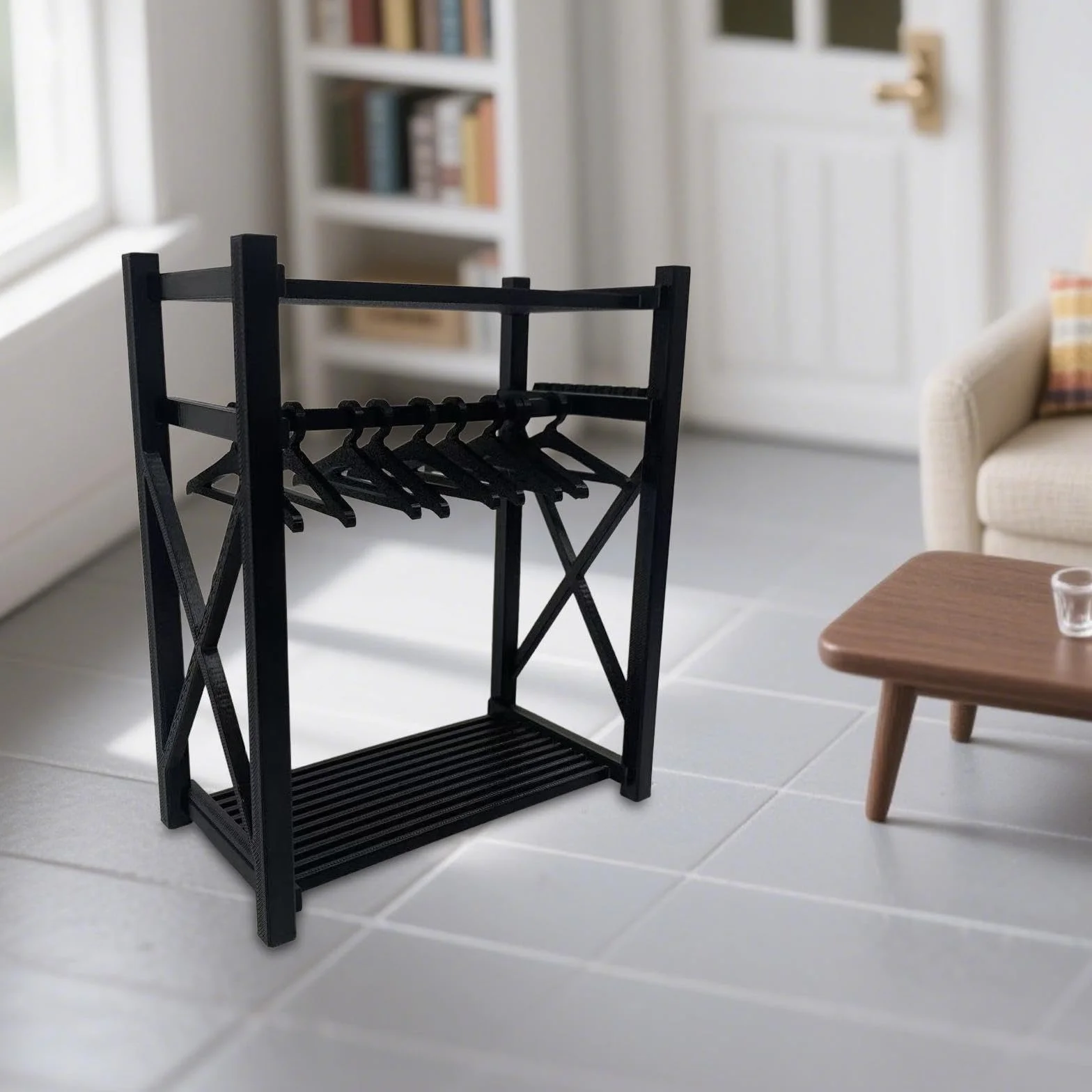 Armadio per casa delle Bambole, mobili per casa delle Bambole, mobili per in Miniatura, Decorazioni per Scene di Artificiali, Armadio in Miniatura, Nero