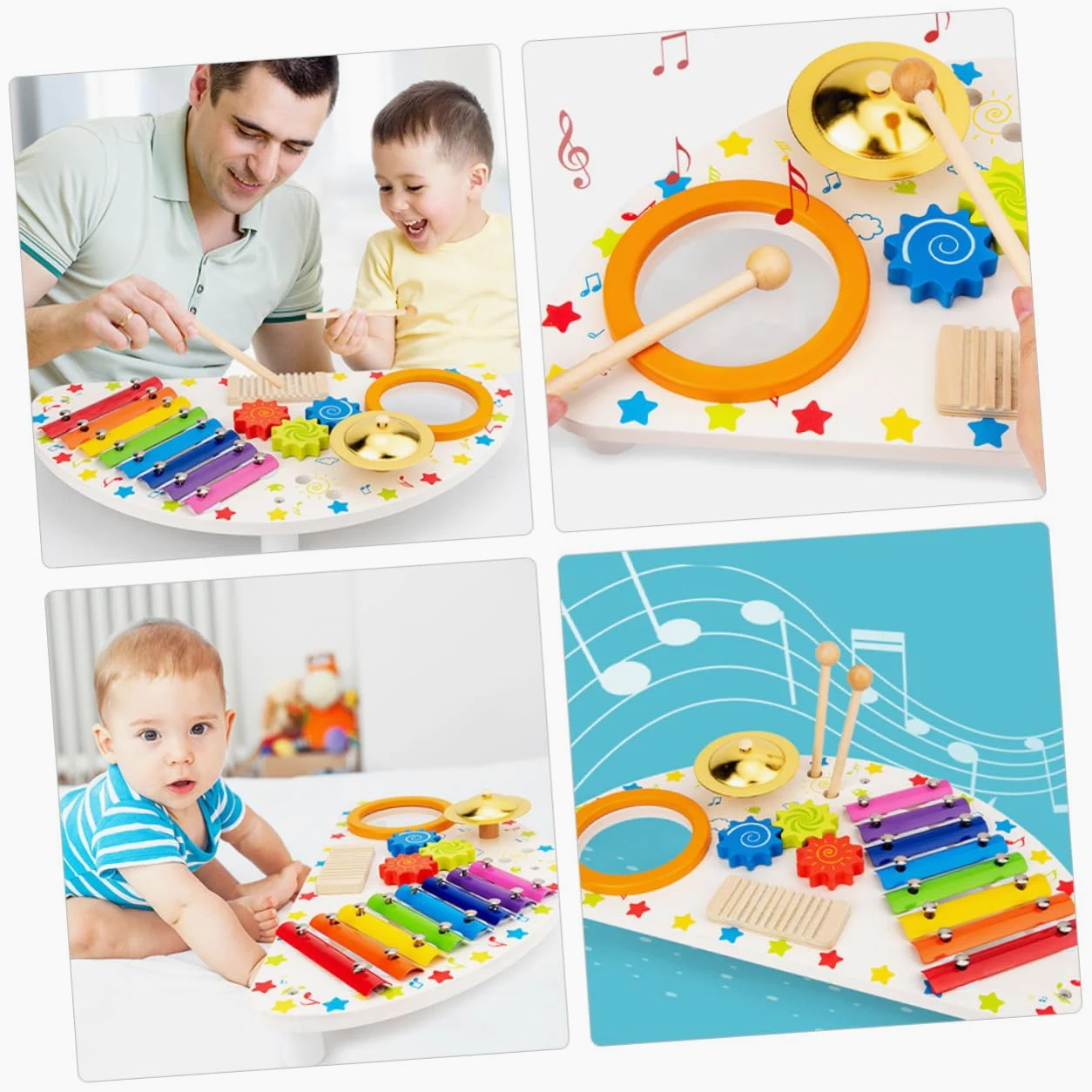 iplusmile Xilofono in Legno per Anni Giocattolo Percussione Educativo Strumento Musicale Sicuro e Durevole Gioco Montessori per Sviluppo Sensoriale e Creatività