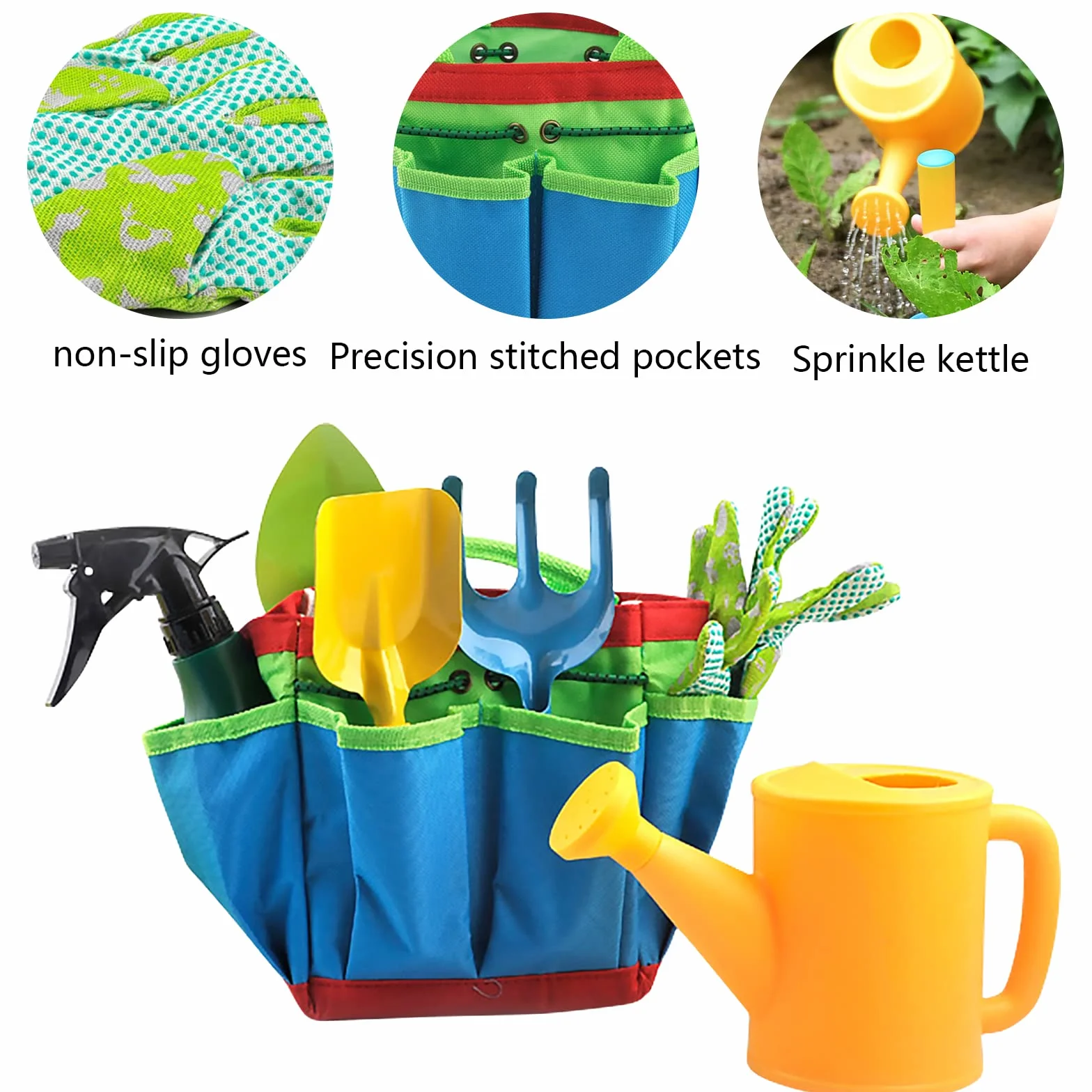 Booaee Set di Attrezzi da Giardinaggio per Bambini, 23 Pezzi con Annaffiatoio