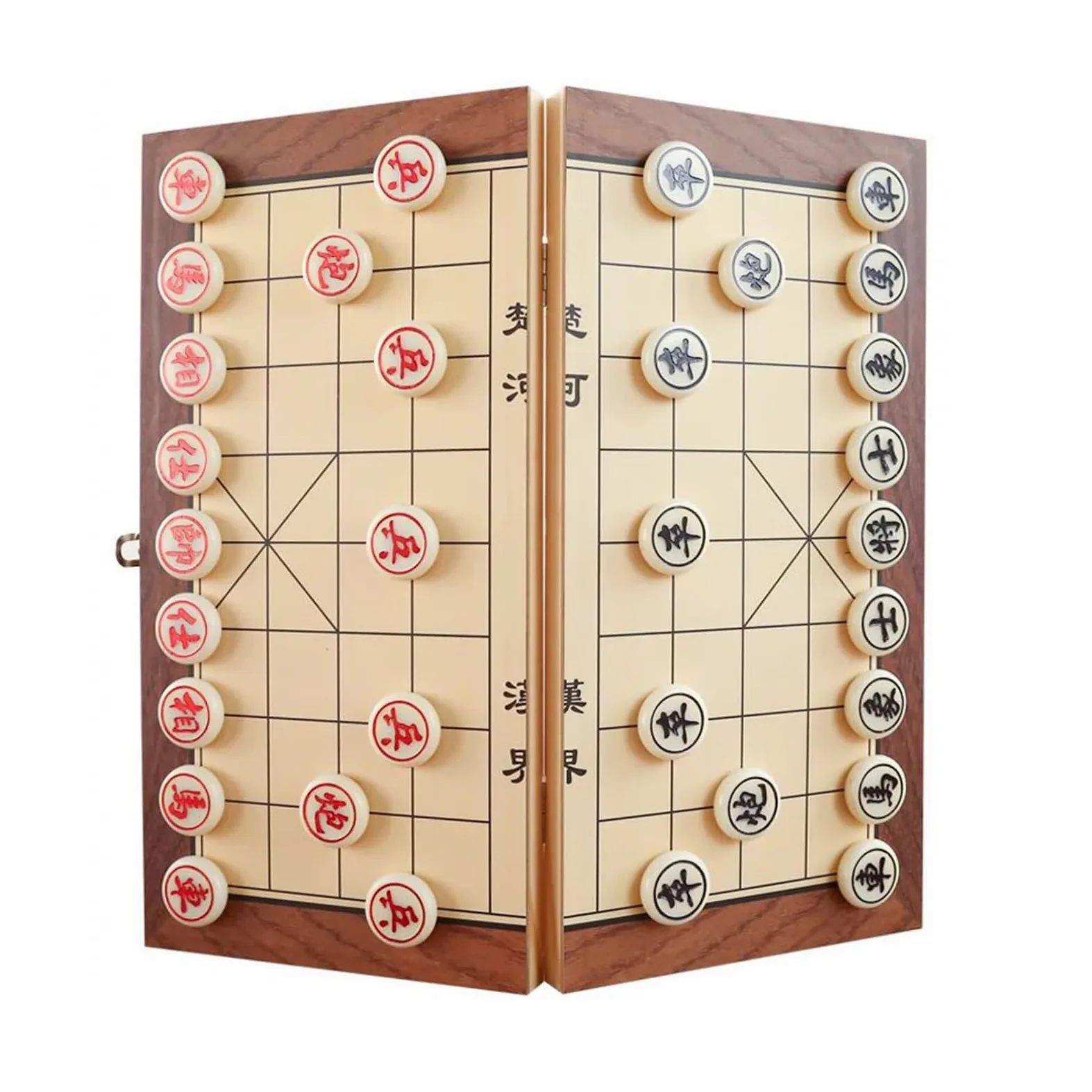 Set di Scacchi Cinesi con Scacchiera Pieghevole in Legno, Portatile, Magnetico Xiangqi, Tradizionale Classico, Gioco di strategia educativo, Gioco da Viaggio per Principianti (dime
