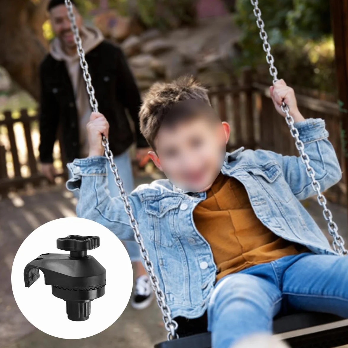 Alnicov Set di 2 Accessori per Altalena, raccordi in plastica, staffe di Fissaggio per tettoia da Giardino e Struttura Altalena, Nero