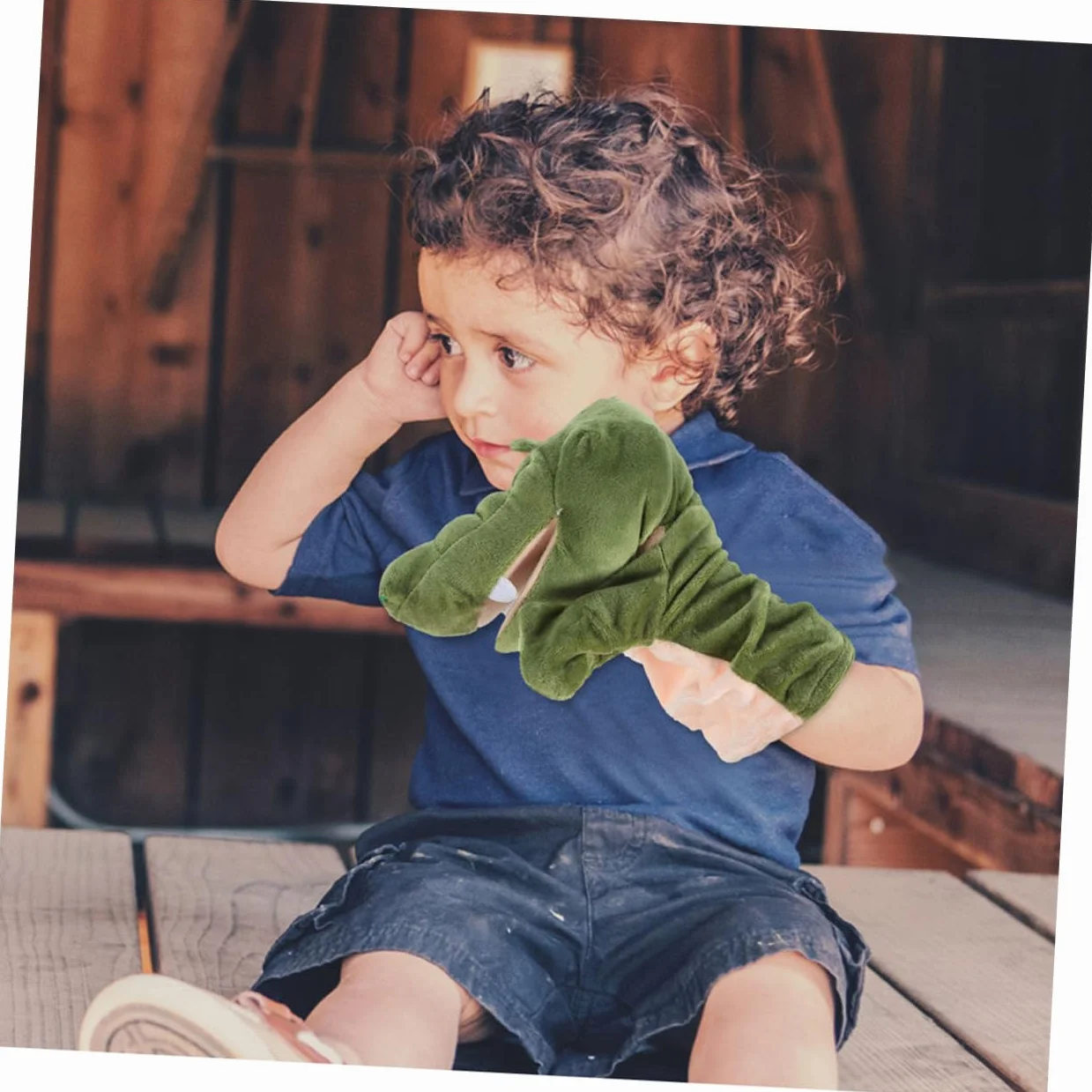 Yardwe Marionetta Da Mano Coccodrillo Peluche Morbido Giocattolo Educativo per Bambini