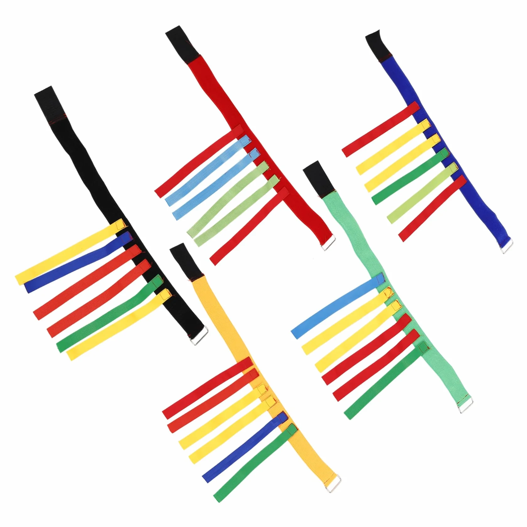 5sets Cinture Per Giochi Di Reazione Ragazzo Ragazza Attività Outdoor Con Code Colorate Prodotto Per Allenamento Sensoriale Adatto Ragazzi e Ragazze Per Giochi Di Gruppo e Famiglia