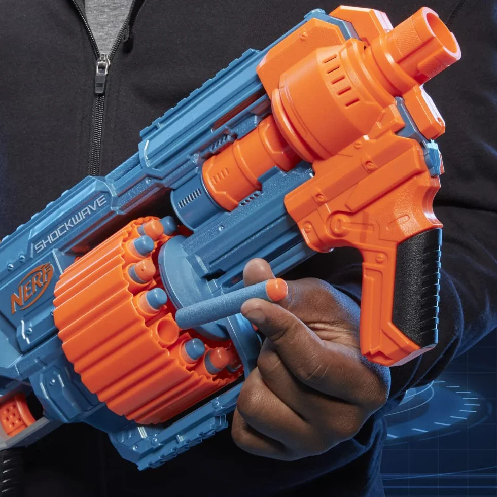 Hasbro Nerf Elite 2.0 Shockwave RD-15 Blaster z Tamborem Rotacyjnym 15 Dardów Lancio a Raffica