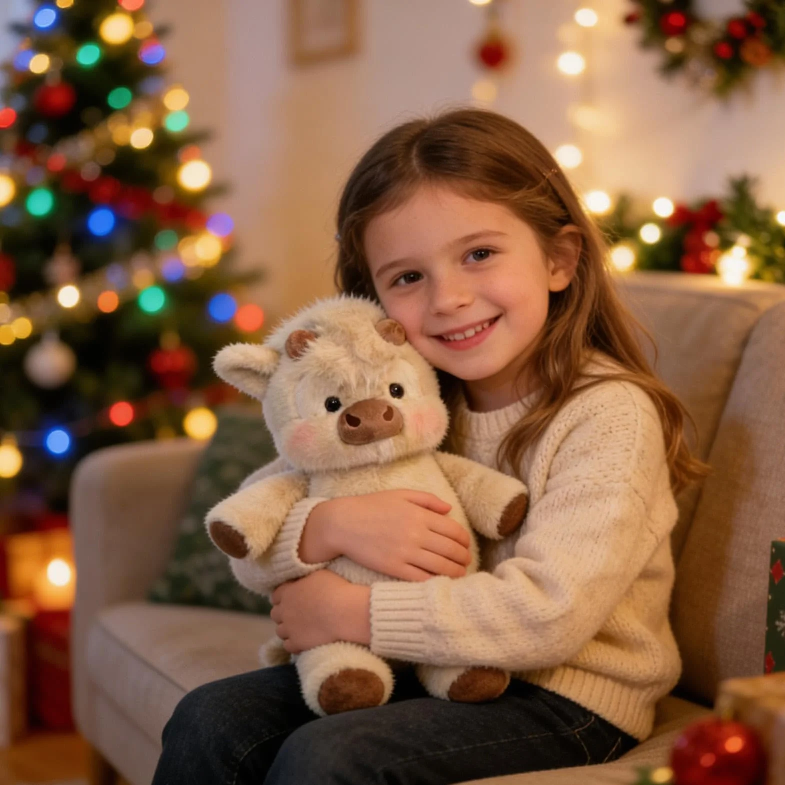 Generisch - Peluche a forma di che corre, cinghiale, peluche a forma di pecora, decorazione per la casa, per famiglia, amici, donne e bambini