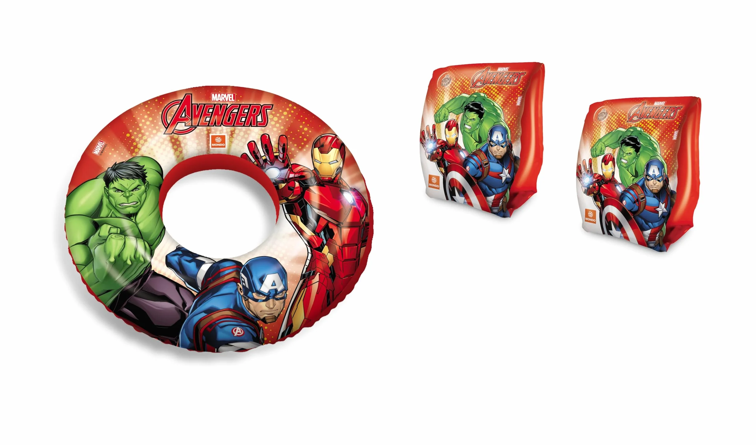 Mondo Toys - set braccioli e ciambella bambini mare estate piscina (avengers)