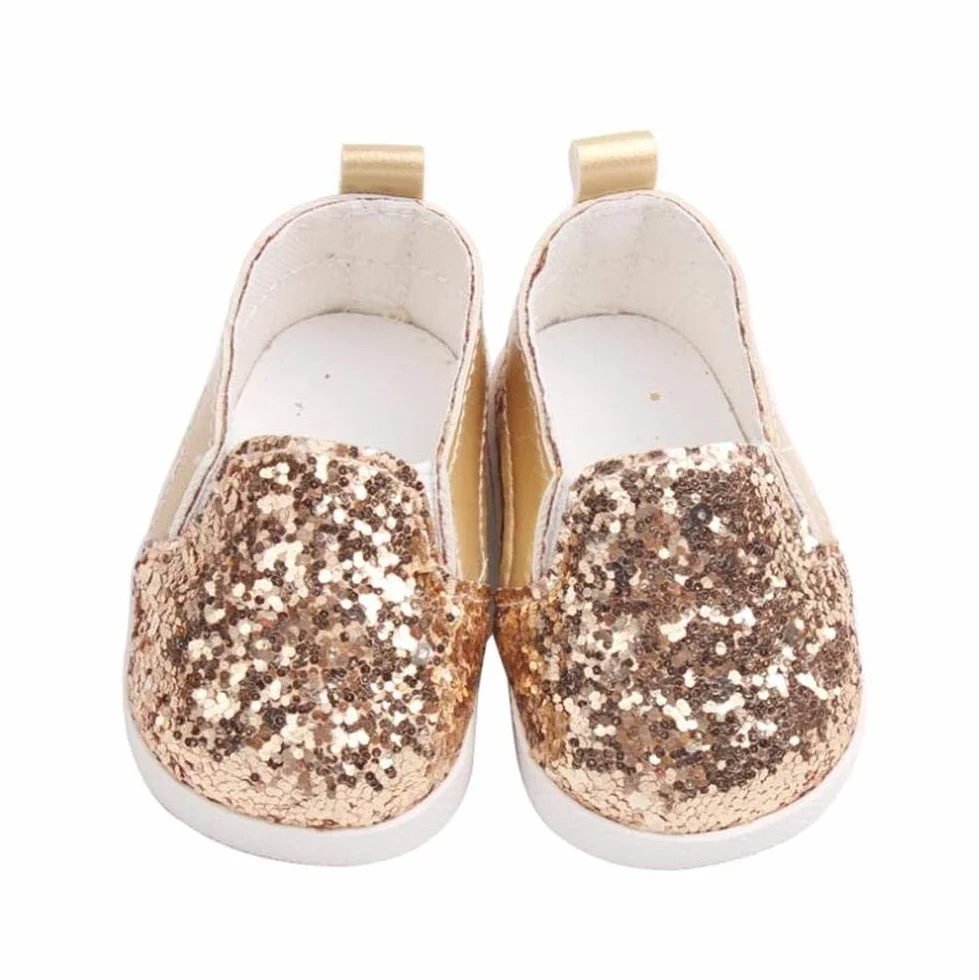 Scarpe da Bambola Scarpe da Ginnastica Casual per bambole American Girl / New Born Baby con paillettes da 18 pollici