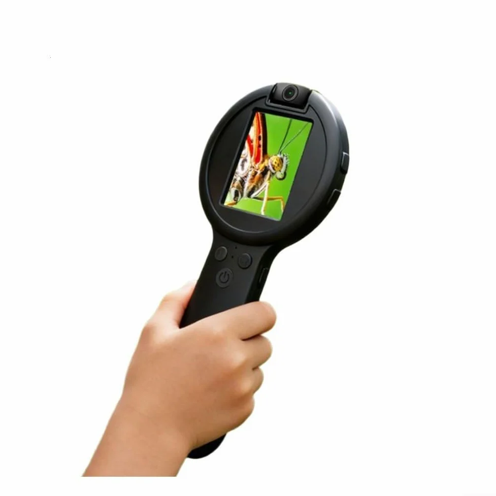 Microscopio digitale tascabile per bambini, con display IPS da 2,4 pollici, ingrandimento 100-500X, 16 luci LED, portatile, per esame di gioielli, giocattolo, regalo di compleanno, ragazzi e ragazze
