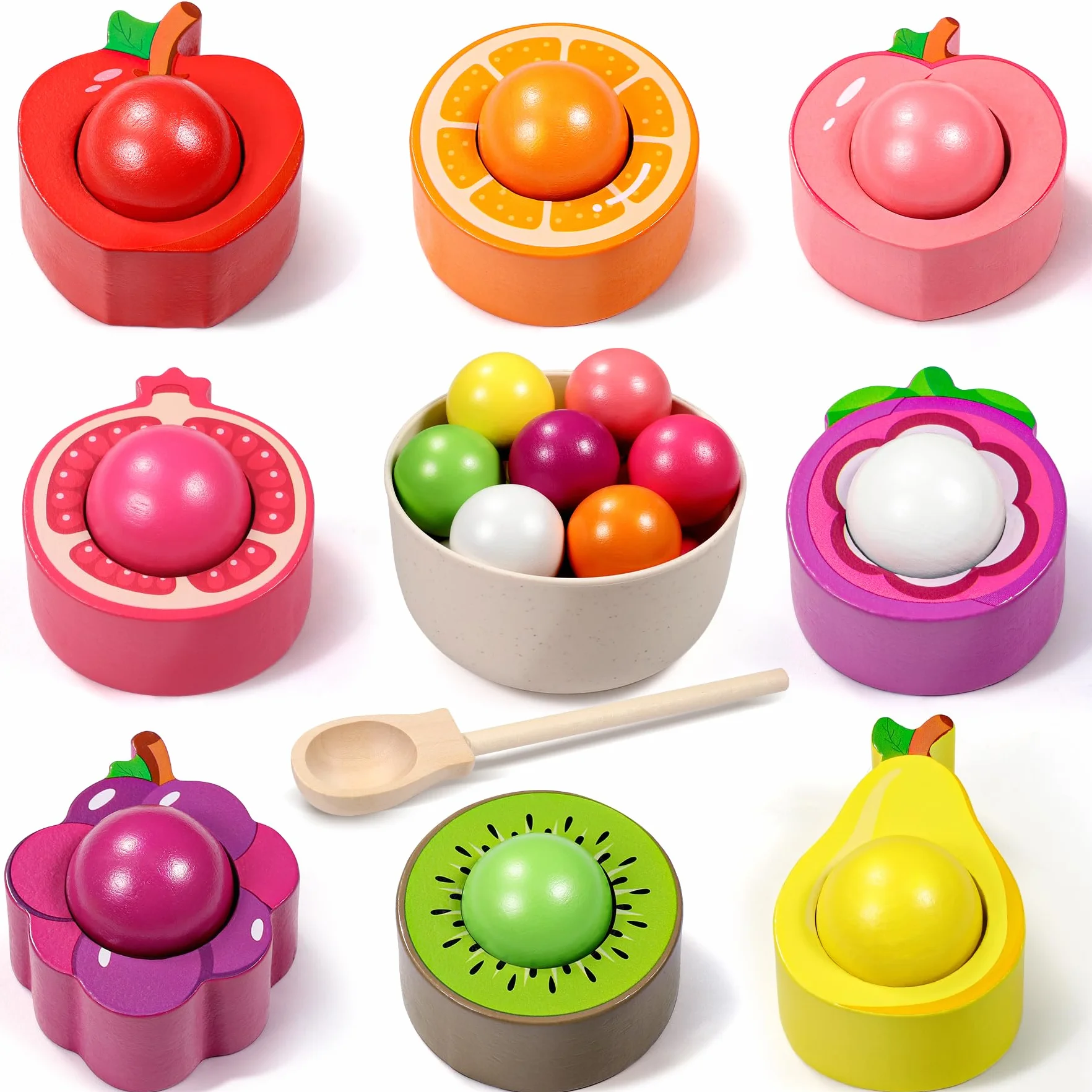 Giochi Montessori 1 2 3 Anno, Giochi Bambini 1 2 3 Anni, Palline Colorate per Bambini, Gioco Bambino 1 Anno, Giochi Legno Bambini 1 Anno