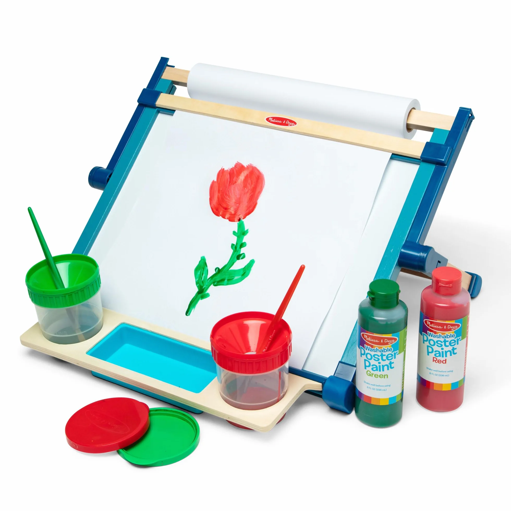 Melissa & Doug 12790 Cavalletto da Tavola Magnetico a Due Lati - Lavagna Cancellabile a Secco e per Gessetti