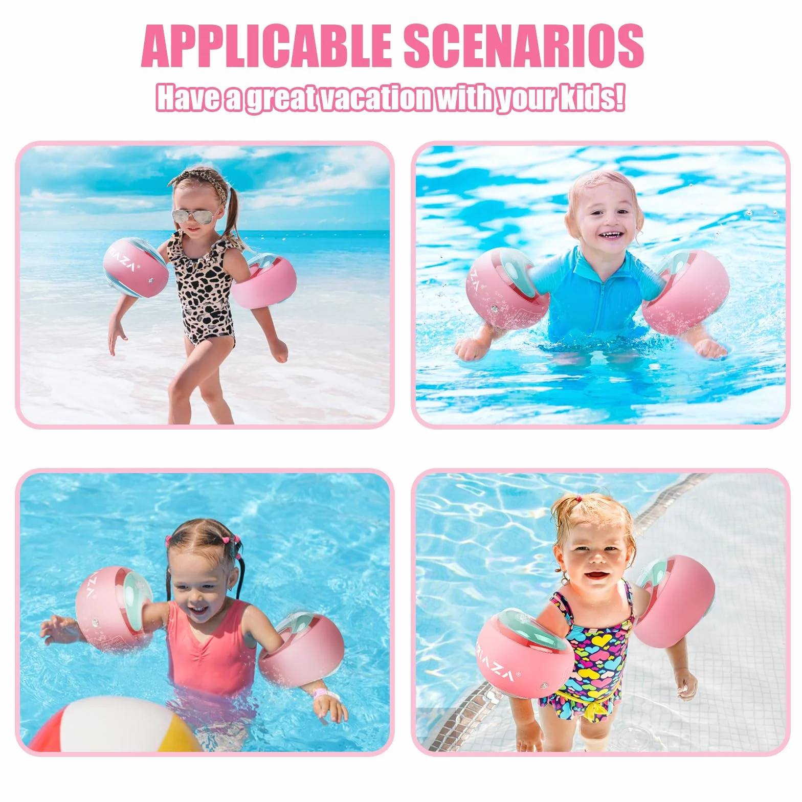 LOOWARTS Braccioli Bambini 1 2 3 4 5 6 anni, Braccioli Bambini 1 anno，Swim Armbands Braccioli Pool Rotondi Piscina Gonfiabile dei Bambini, adatto Bambini che Pesano 5-25 KG.