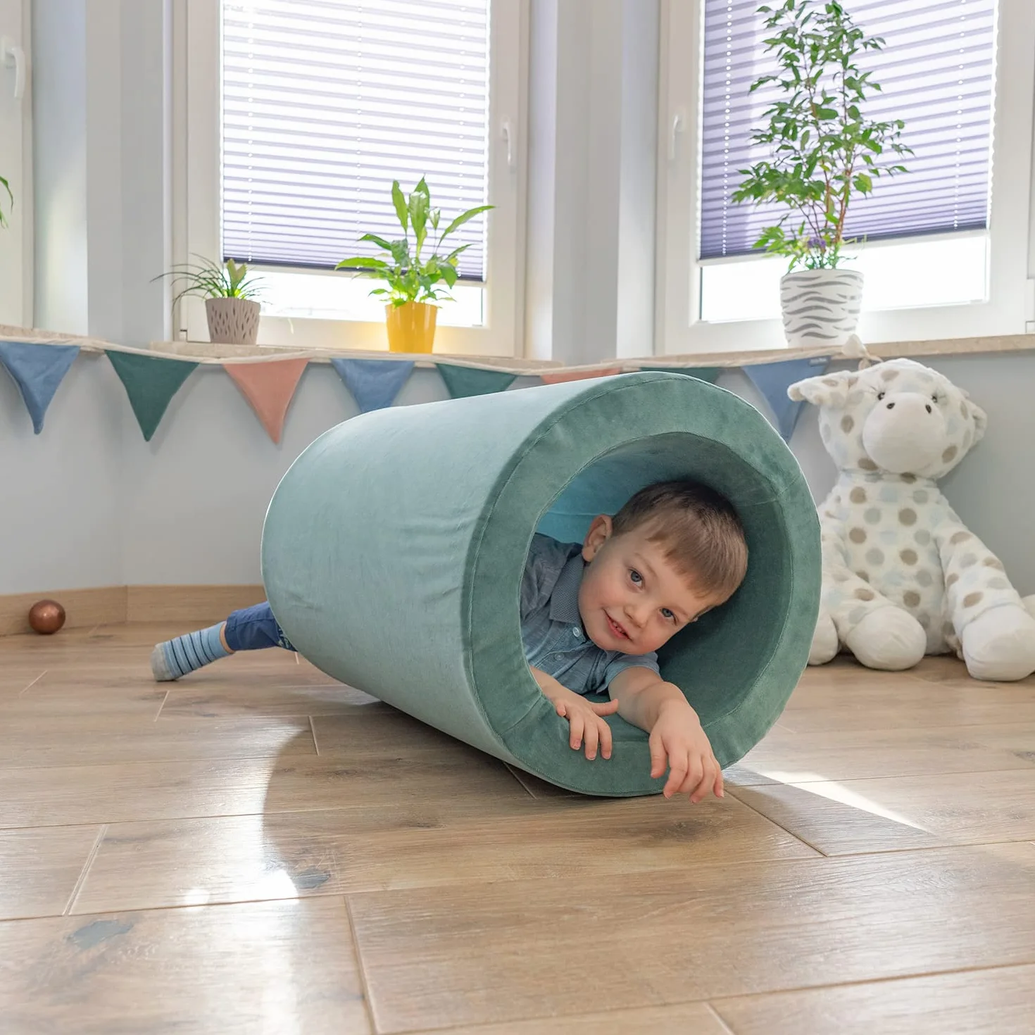 KiddyMoon Area di Gioco in Schiuma per Bambini Velour con Fodera Rimovibile Resistente E Materiali Leggeri per Stimolare creatività Durante Il Gioco Elemento Multi-Taglia, Verde del Bosco