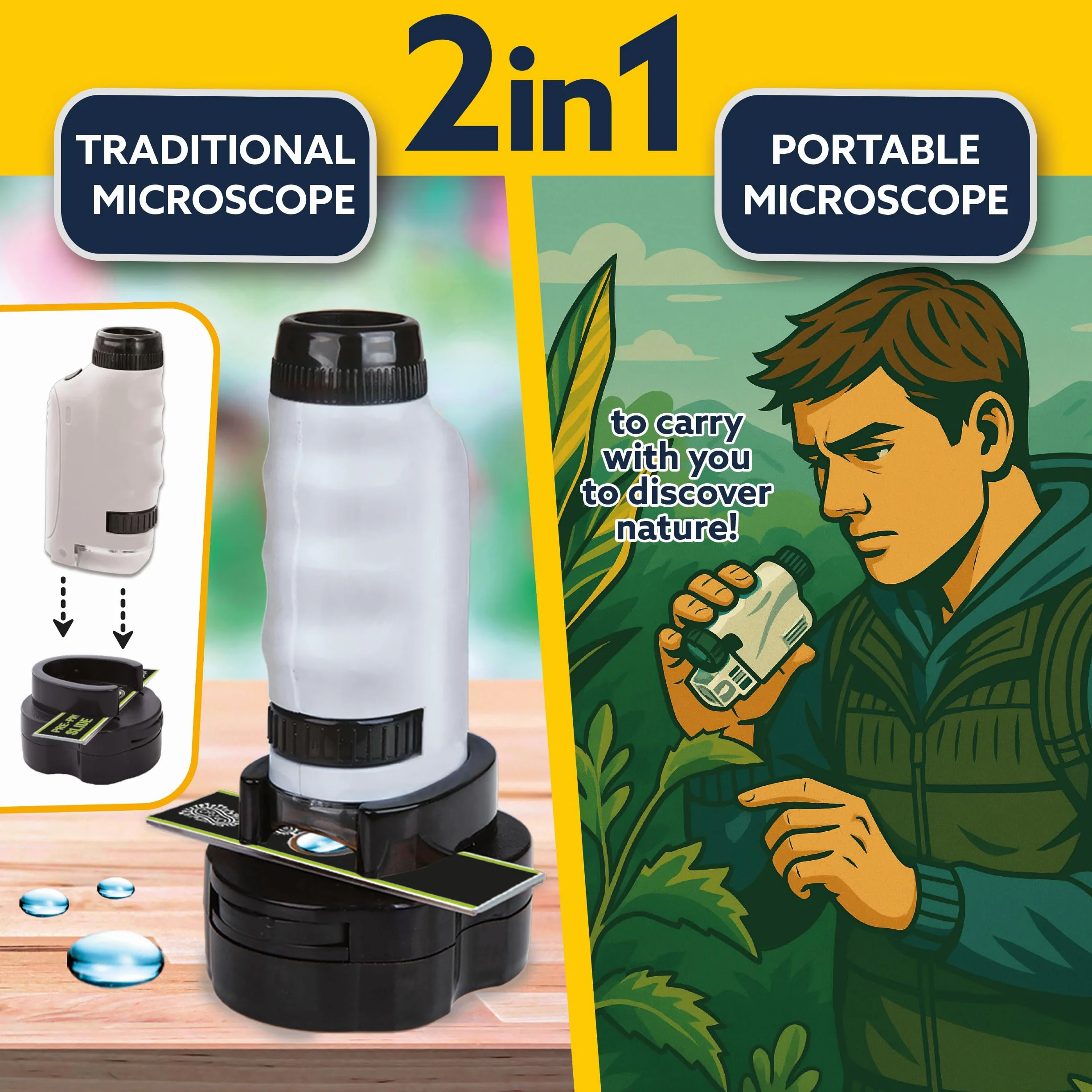 Microscope Portable - I'M A GENIUS - Grossissement puissant