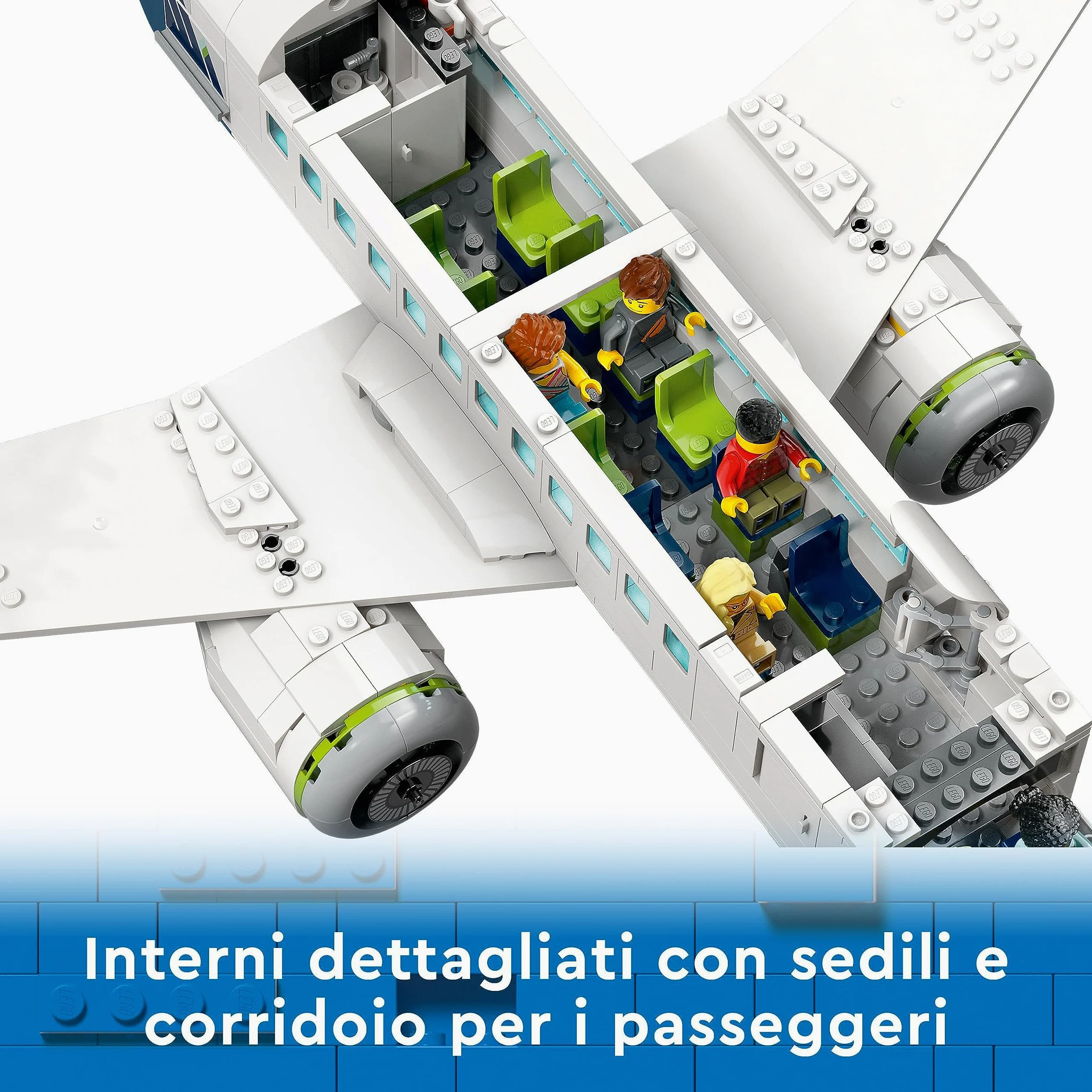 LEGO 60367 City Aereo Passeggeri, Grande Modellino di Aeroplano Giocattolo da Costruire & City Binari, Set con 20 Pezzi Accessori di Rotaie per Ampliare la Ferrovia del Treno Giocattolo
