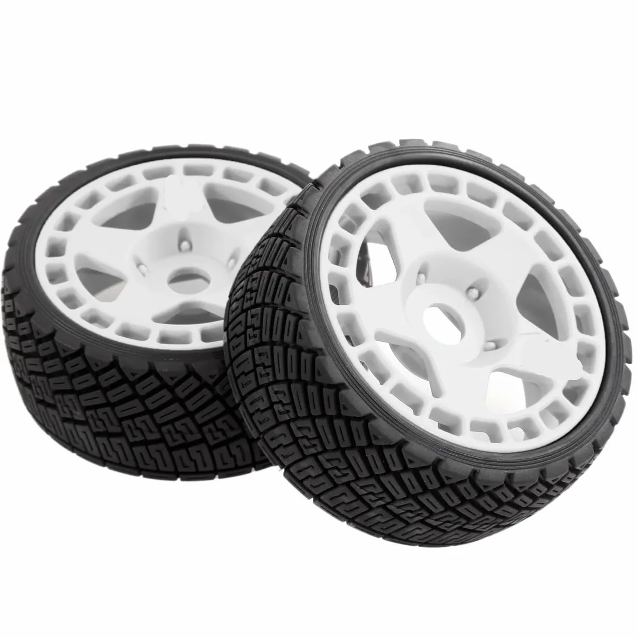 4PZ Gomme Rally RC 100mm 1/7 1/8 Esagono 17mm | ARRMA, Traxxas, Redcat, Team Losi, Kyosho, HPI WR8, HSP(White)