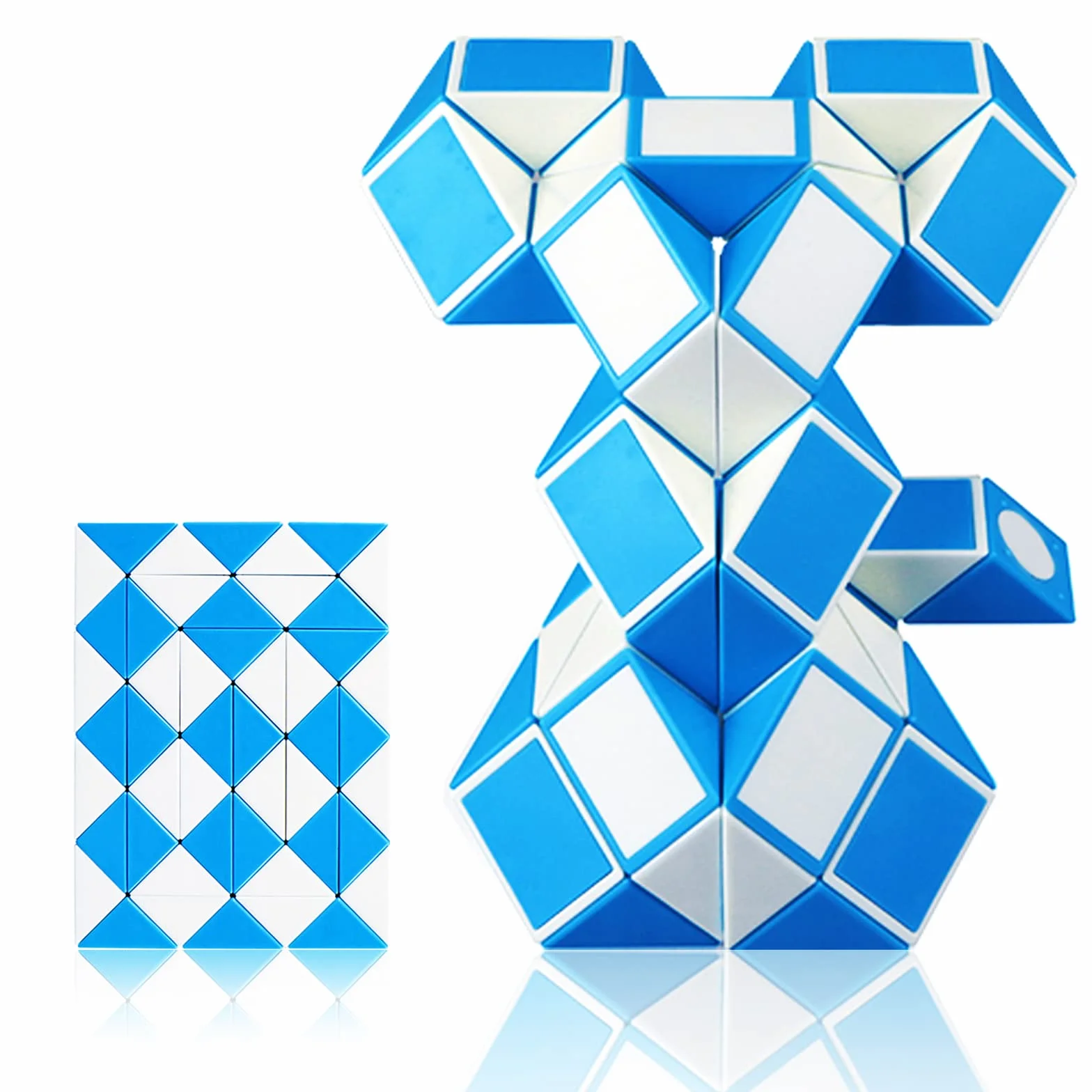 Serpente Magico 48 segmenti Magic Snake Cubo Puzzle-regalini feste bambini-giocattolo agitarsi serpente-Giocattoli del serpente di Bomboniere per feste di compleanno per bambini(blu*1)