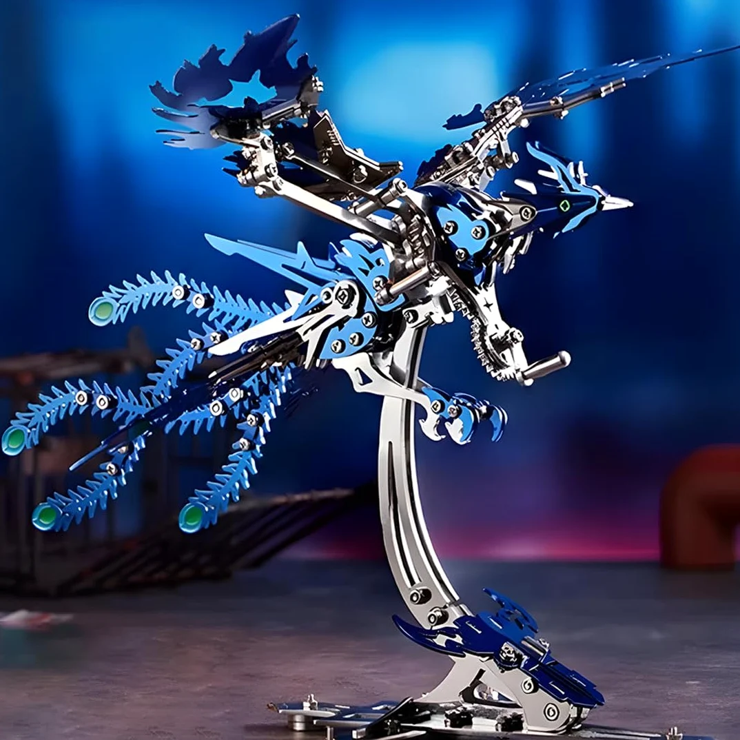 Kit di montaggio 3D in metallo Phoenix, kit di montaggio per modellini di fenice natalizia, kit di rompicapo per adulti, puzzle meccanico in metallo, 358 pezzi