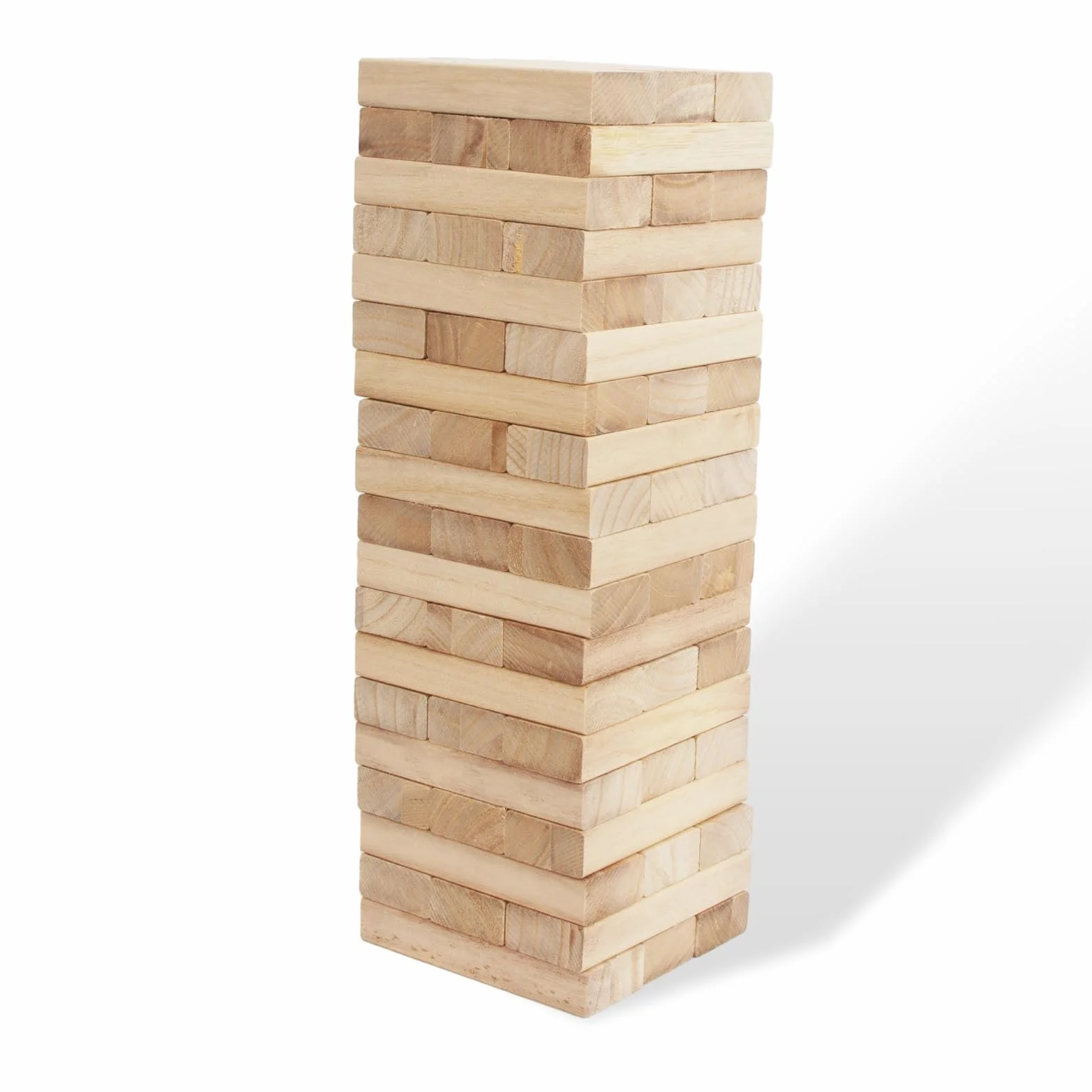WOODENFUN Torre gigante in legno impilabile da 0,4 m – 1,2 m grande Tumble Tower giochi Jumbo Toppling Blocks giocattolo per bambini, adulti e famiglia (colore legno)