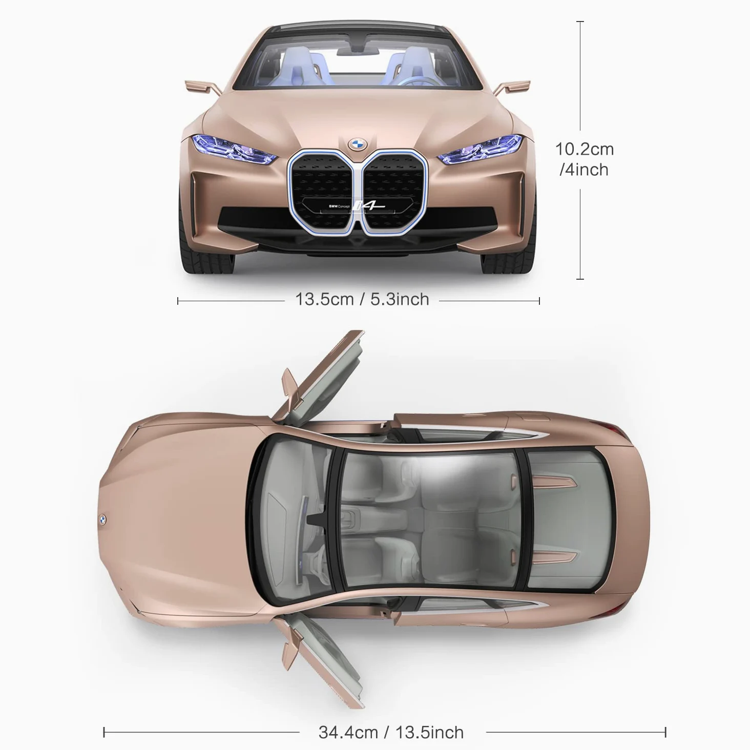 RASTAR BMW i4 Telecomandata, 1/14 Concept RC Auto Giocattolo Dorato, Modello Pressofuso per Bambini, Ragazzi e Adulti