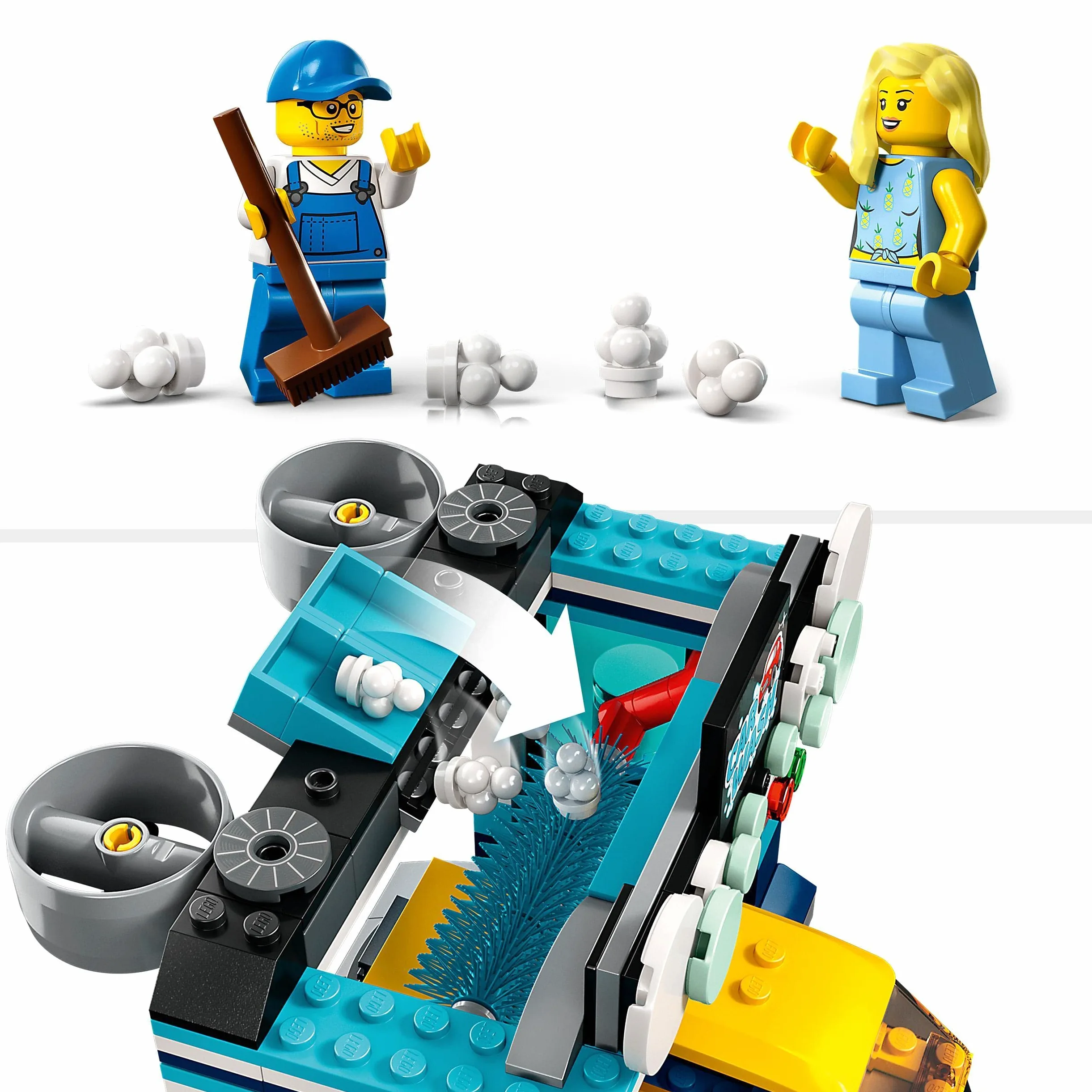 LEGO City Autolavaggio, Gioco per Bambini e Bambine di 6 Anni, Set con Spazzole Rotanti, Macchina Giocattolo e 2 Minifigure, Piccola Idea Regalo 60362