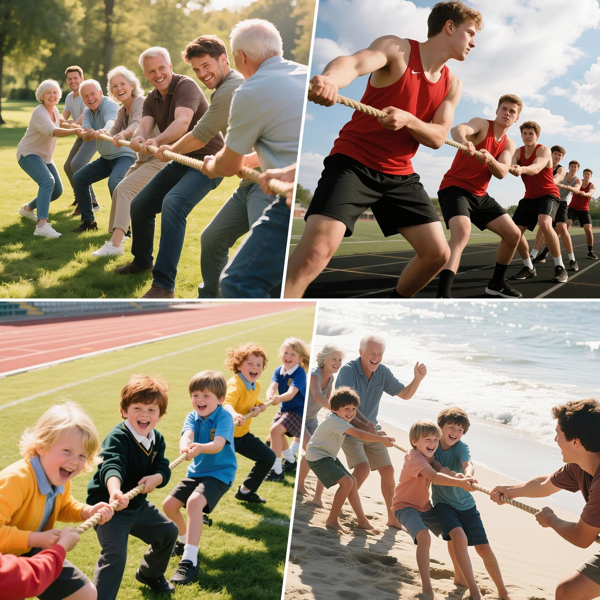 Corda da tiro alla fune con bandiera, per bambini e adulti, morbida corda in fibra di iuta naturale, per feste in campo, team building, feste, campeggio, cortile, giochi all'aperto, lunghezza 6 m,