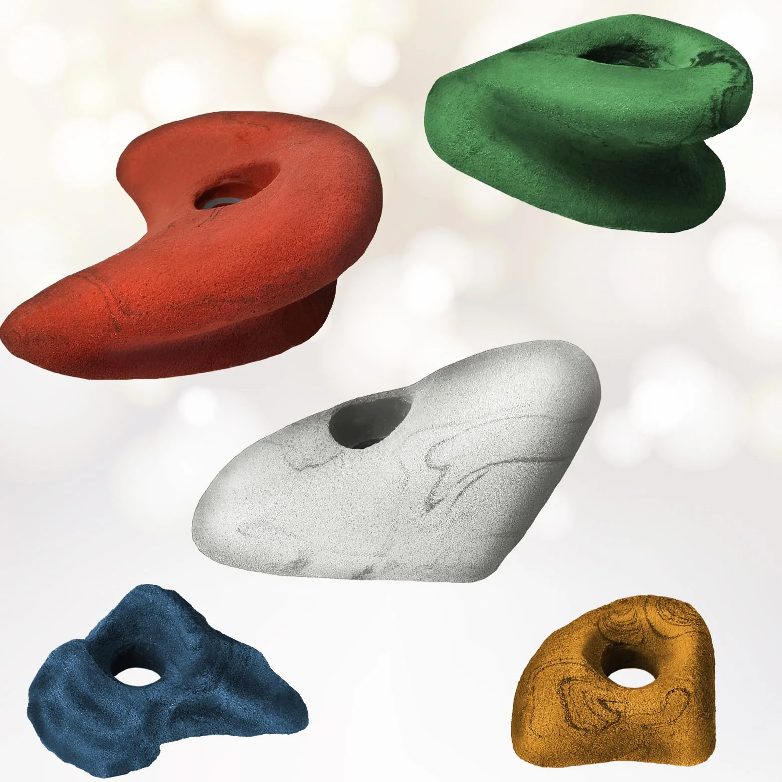ALPIDEX 60 Prese d'Arrampicata | Dimensioni L, M, S, XS | Superficie Arrampicata 4-8 m² | Set Blocchi Prese d'Arrampicata