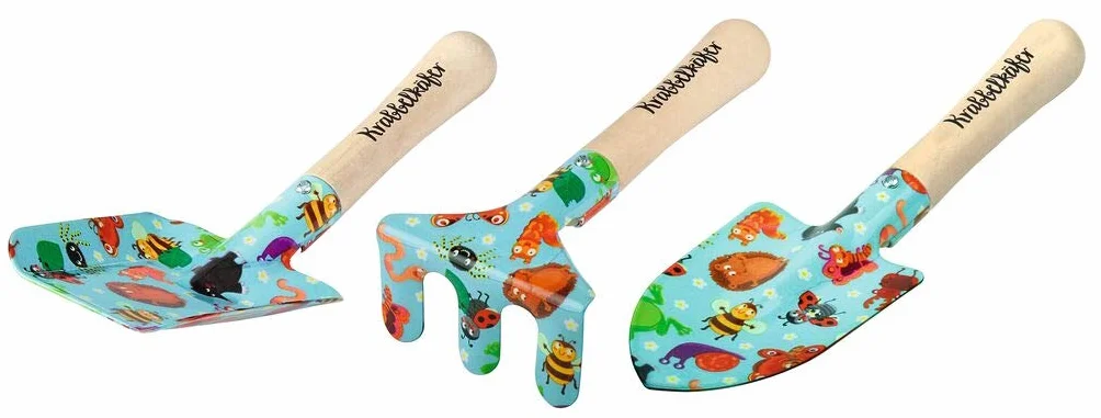 Moses. 16142 - Set di 3 Attrezzi da Giardino per Bambini, Paletta da Giardino, Vanga e rastrello, Multicolore
