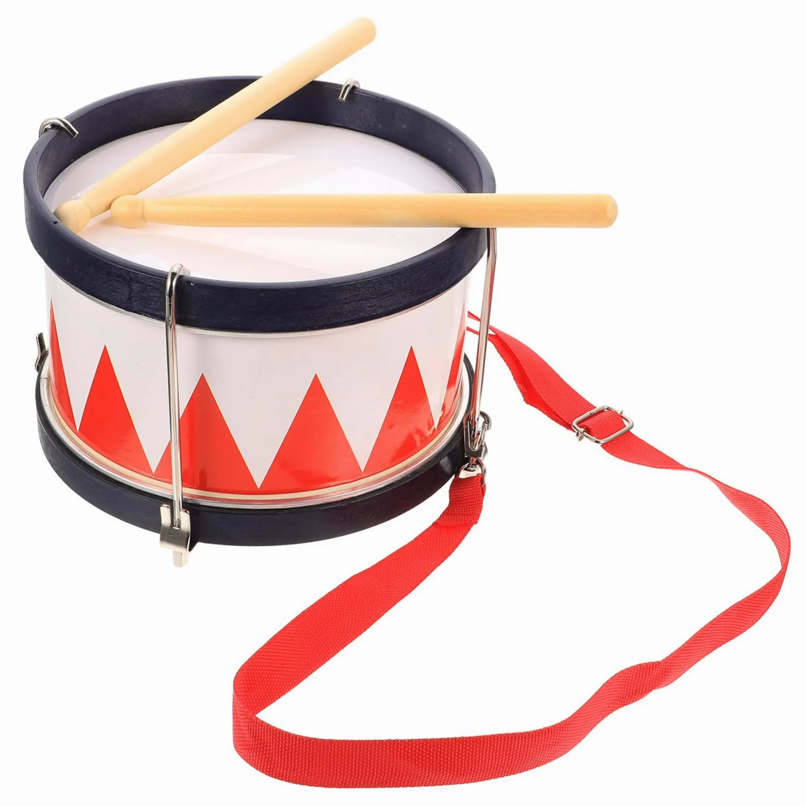 Tamburo Piccolo Giocattolo Rosso Legno Metallo per Bambini | Back To School Party, per Adulti e Uso Educativo, Aiuta ad Allenare L’udito e Musicalità Colore Casuale
