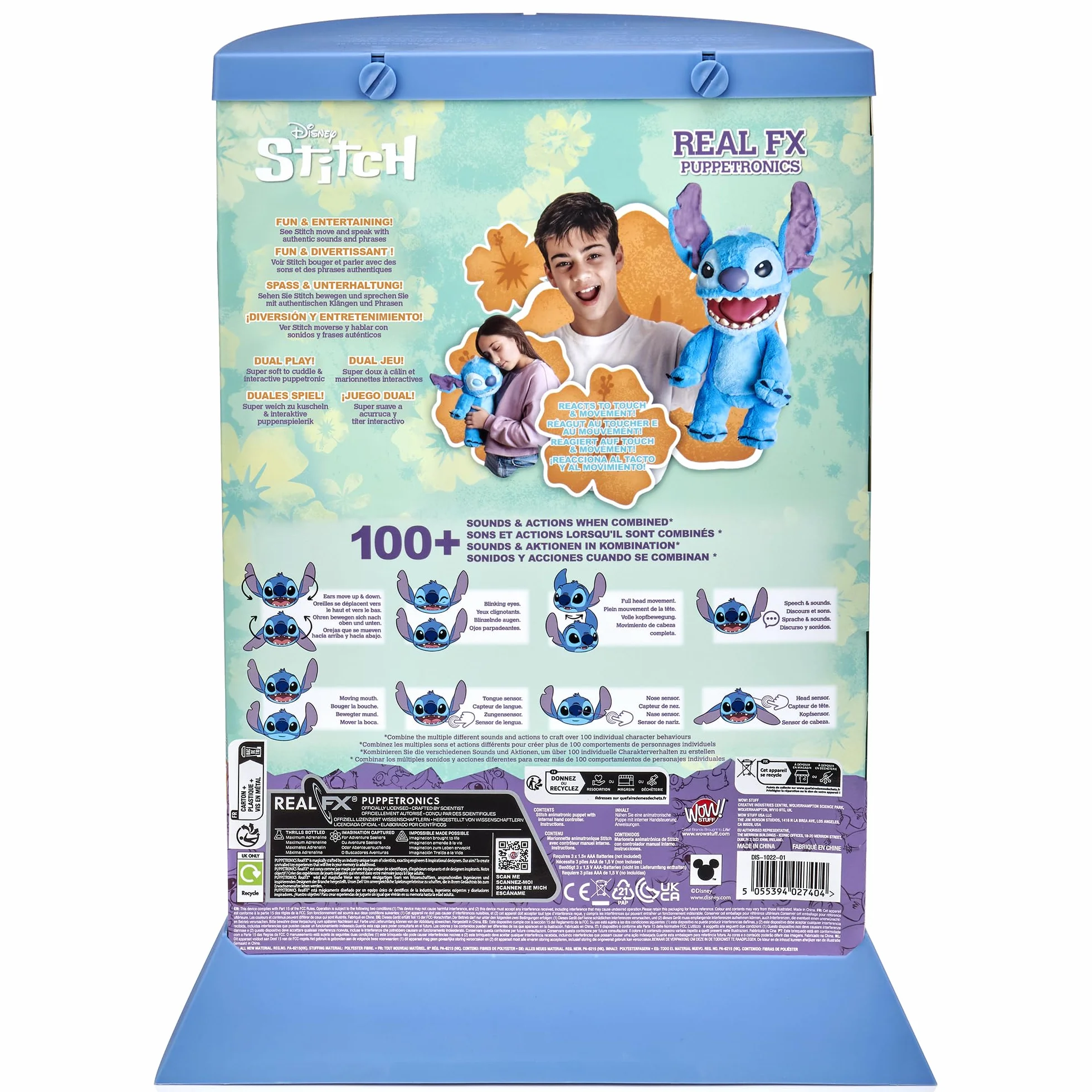 Disney Stitch Pupazzo Animatronico Peluche Real FX 100+ Azioni Suono 1a Edizione 6+