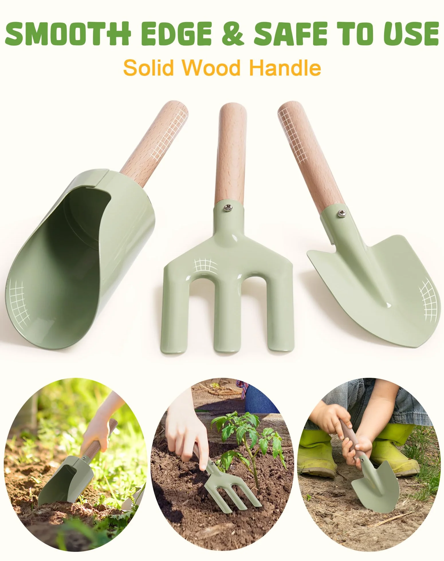ROBOTIME Set di attrezzi da giardinaggio per bambini, 18 pezzi, kit di attrezzi da giardino per bambini con annaffiatoio, guanti, grembiule e cappelli, borsa degli attrezzi e set di metallo, regalo